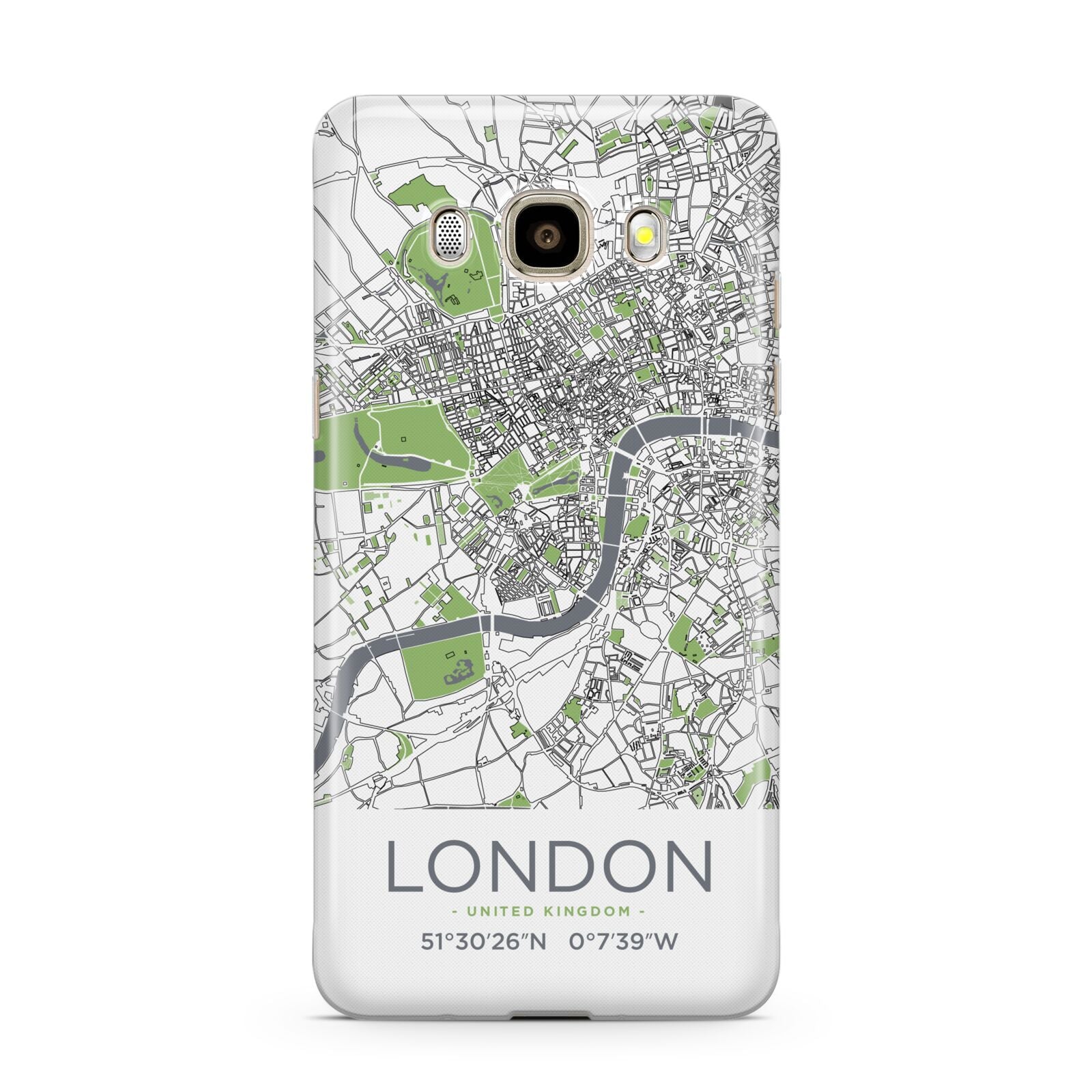 Map of London Samsung Galaxy J7 2016 Case on gold phone