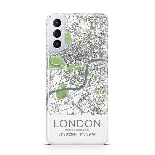 Map of London Samsung S21 Plus Phone Case