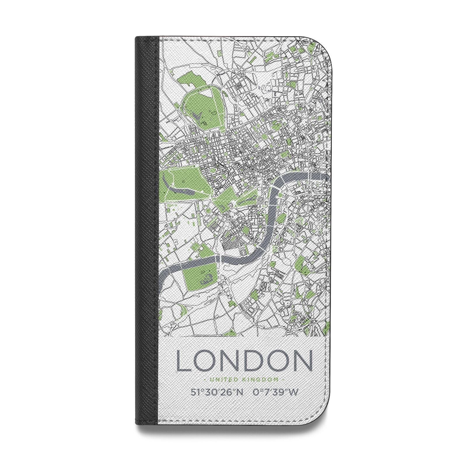 Map of London Vegan Leather Flip iPhone Case