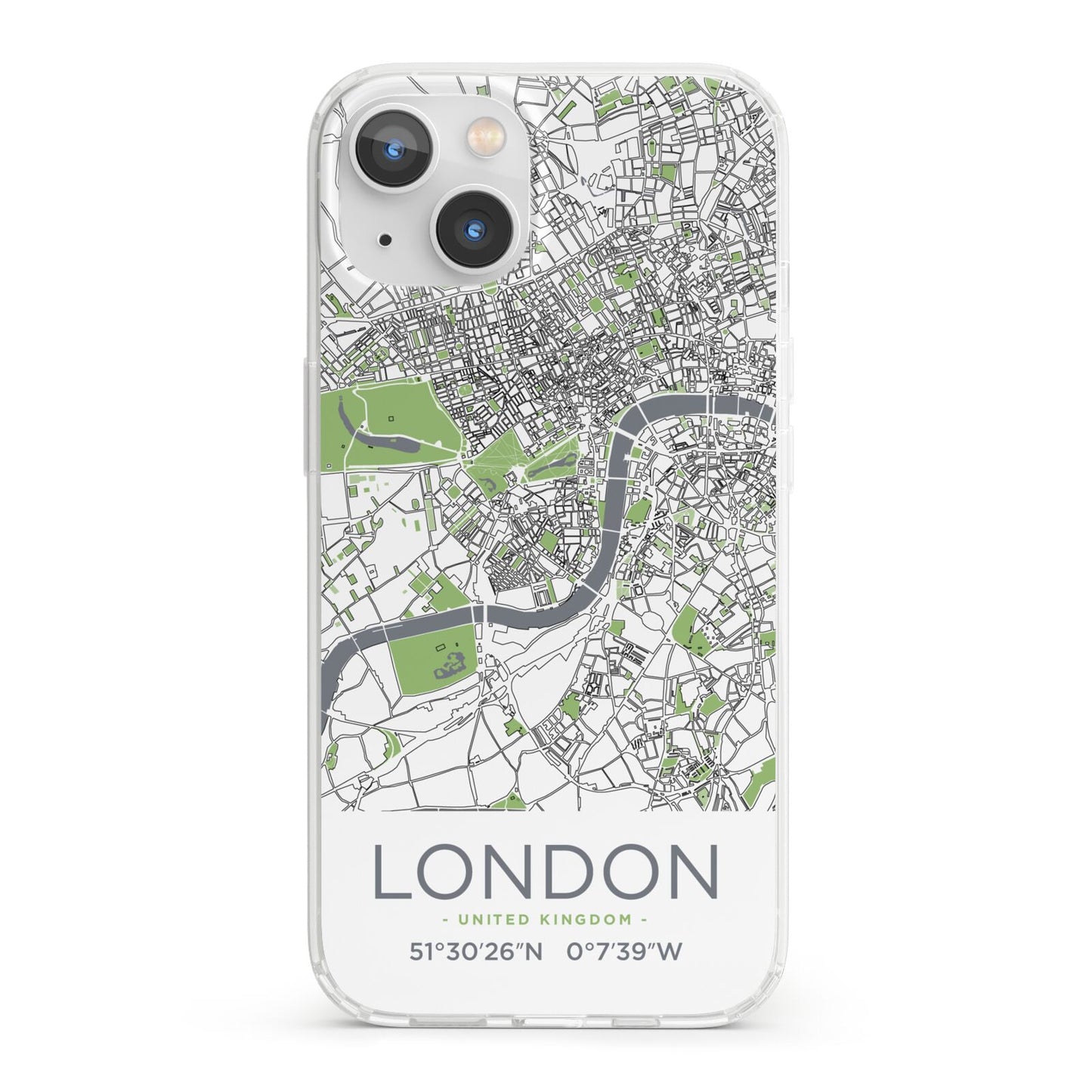 Map of London iPhone 13 Clear Bumper Case