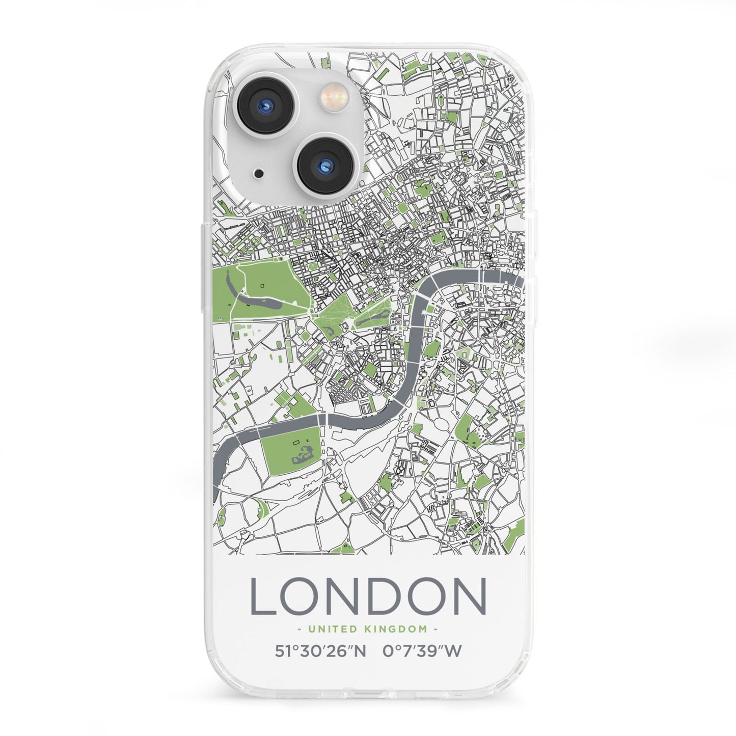 Map of London iPhone 13 Mini Clear Bumper Case