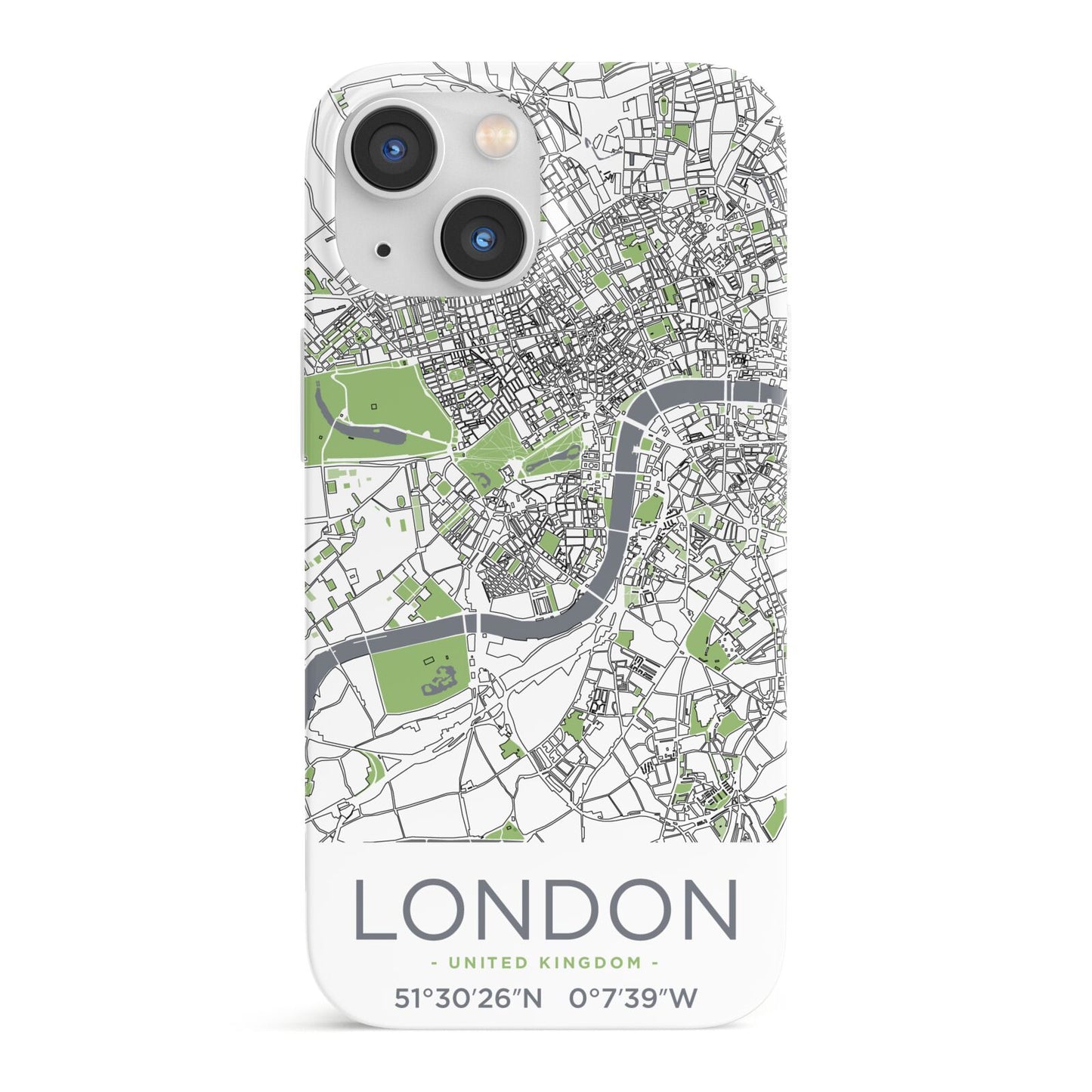 Map of London iPhone 13 Mini Full Wrap 3D Snap Case