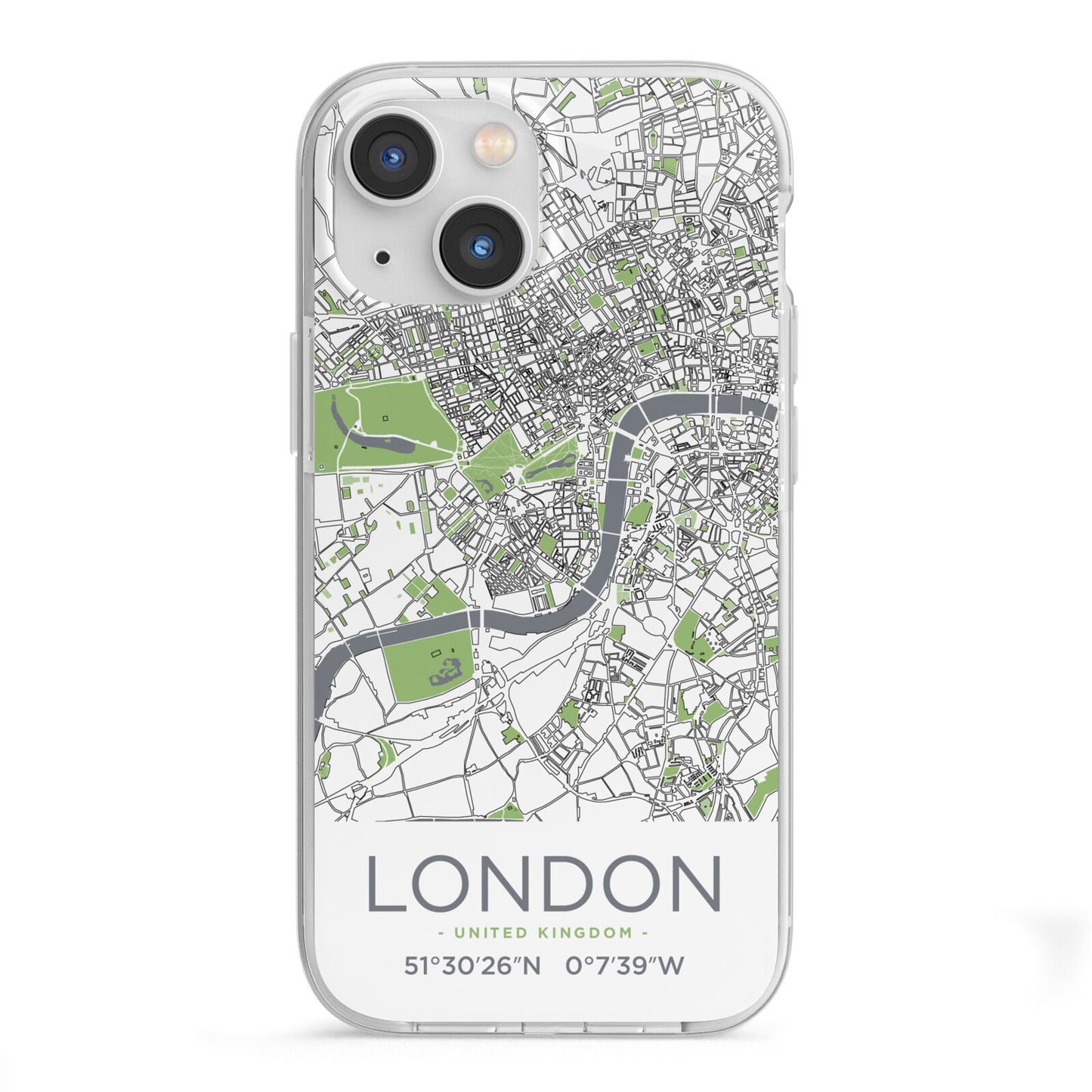 Map of London iPhone 13 Mini TPU Impact Case with White Edges