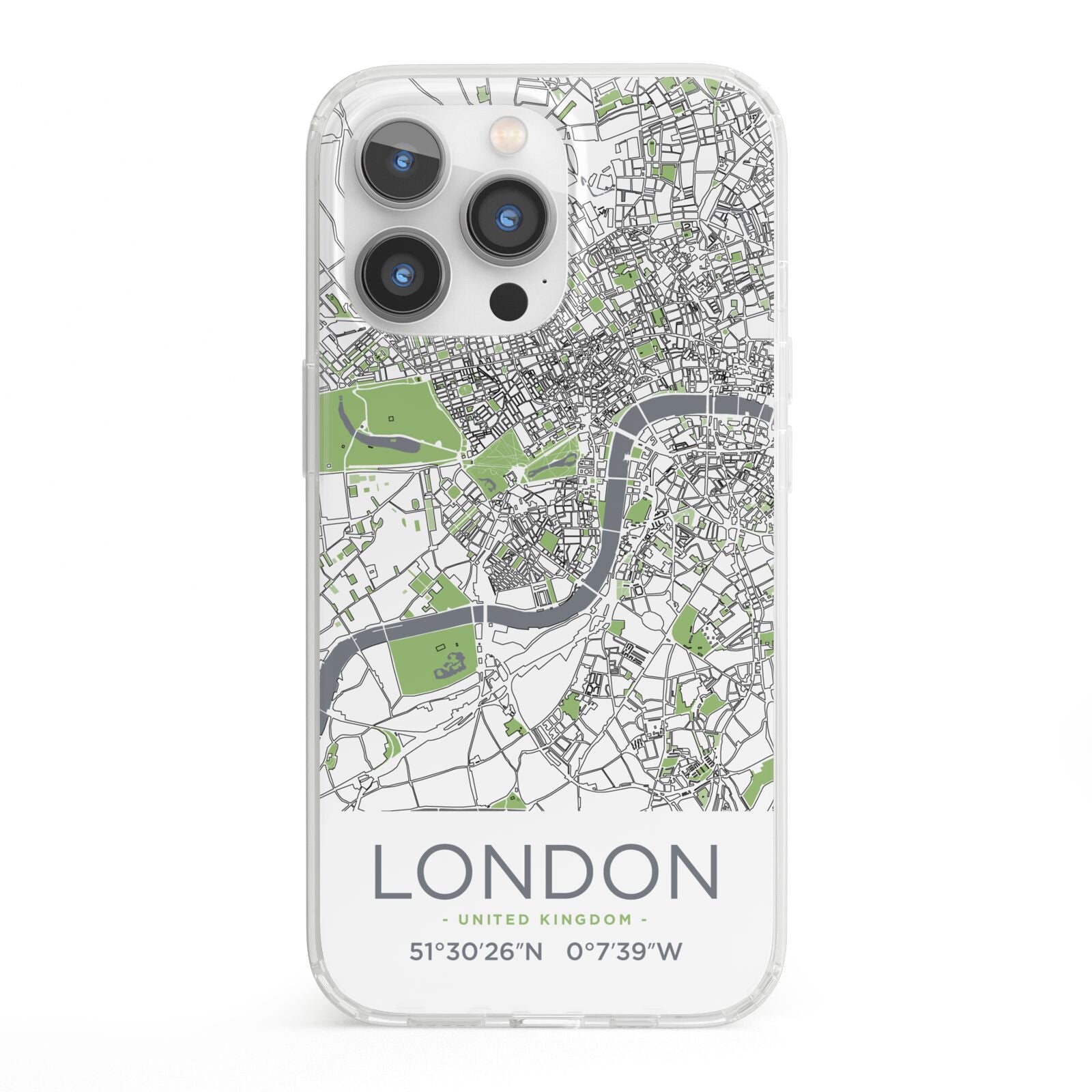 Map of London iPhone 13 Pro Clear Bumper Case