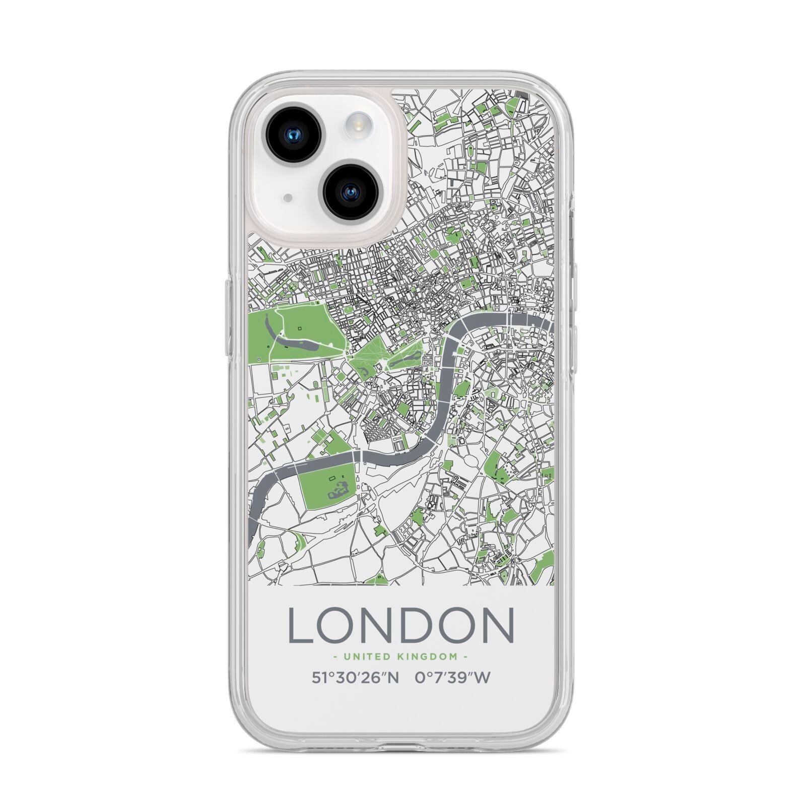 Map of London iPhone 14 Clear Tough Case Starlight