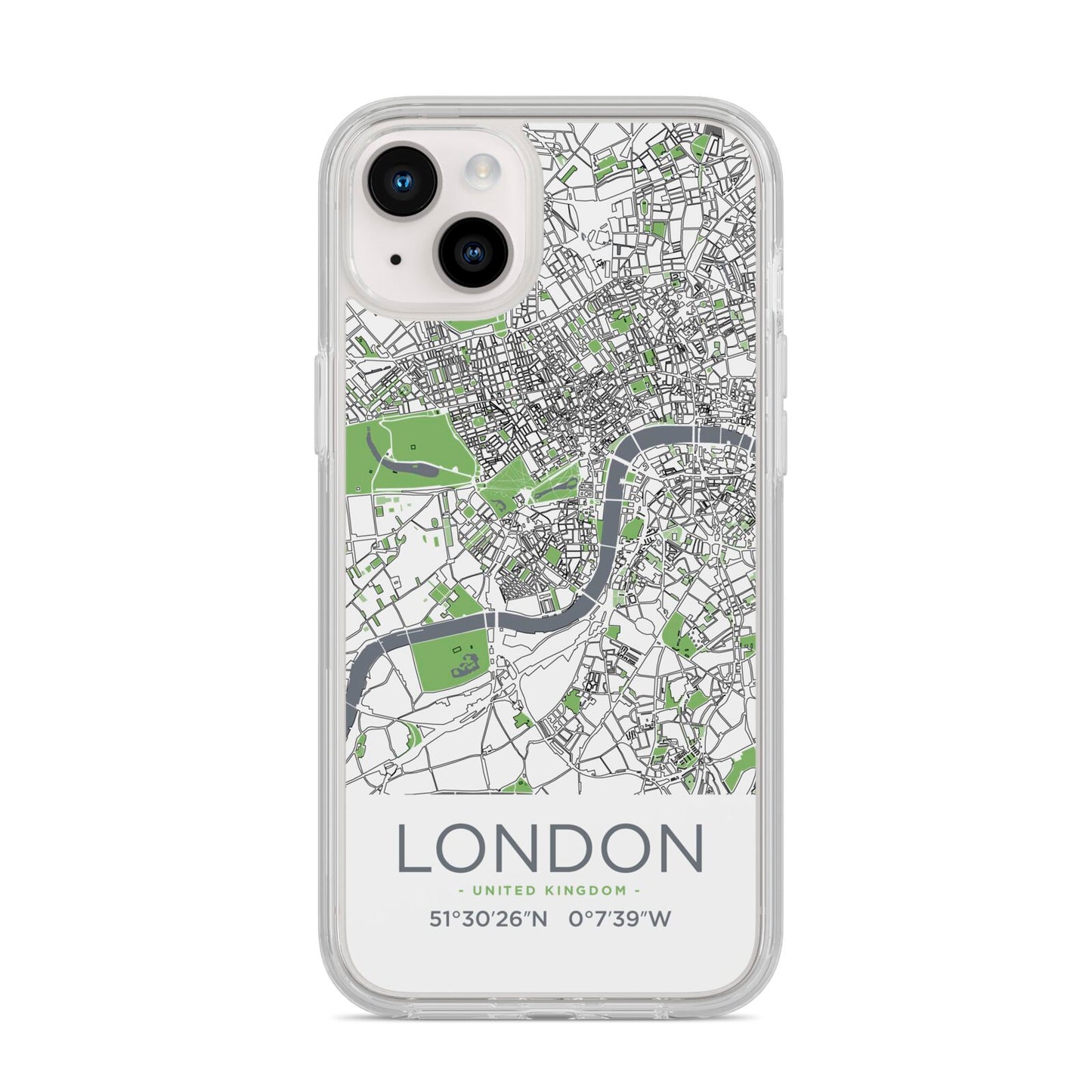 Map of London iPhone 14 Plus Clear Tough Case Starlight