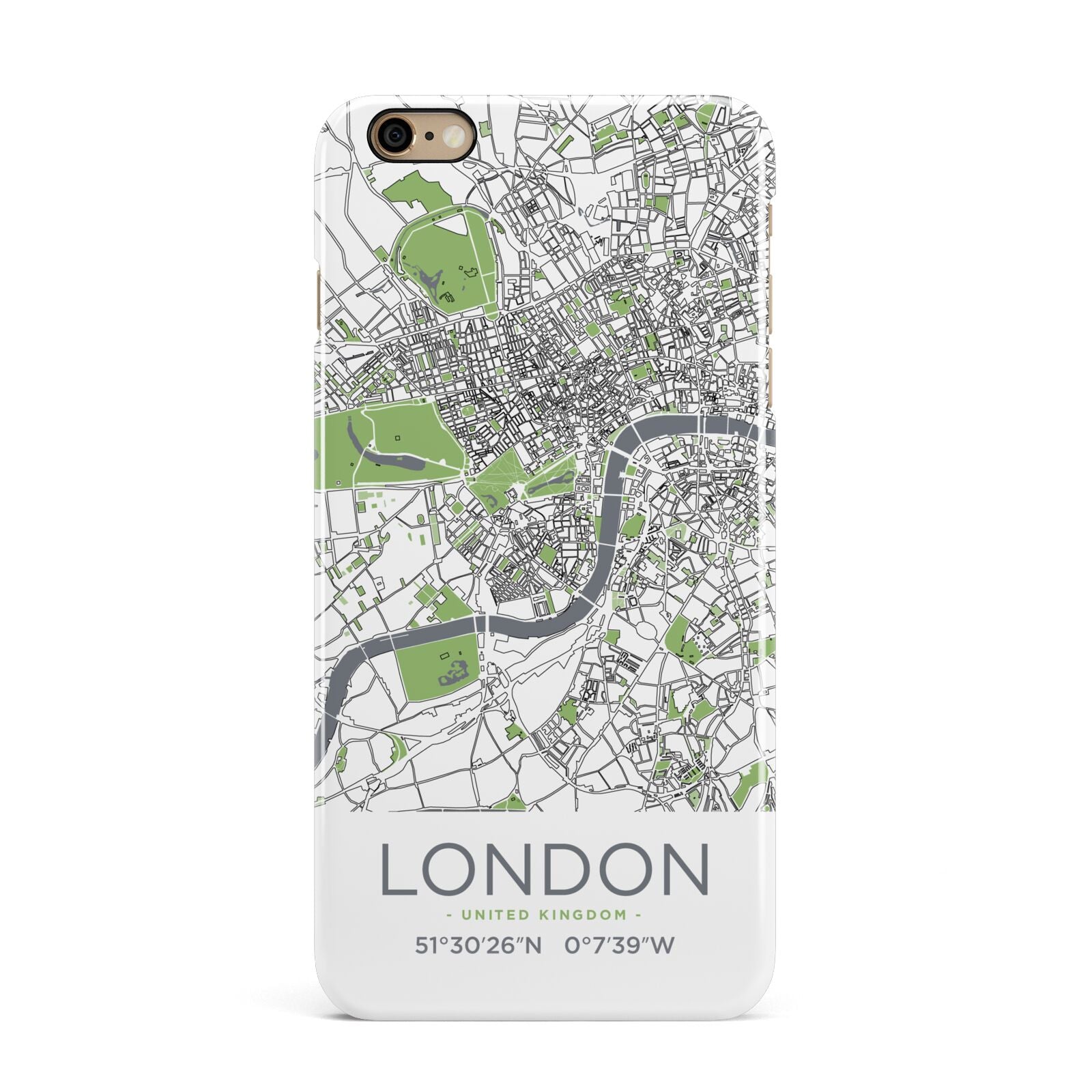 Map of London iPhone 6 Plus 3D Snap Case on Gold Phone