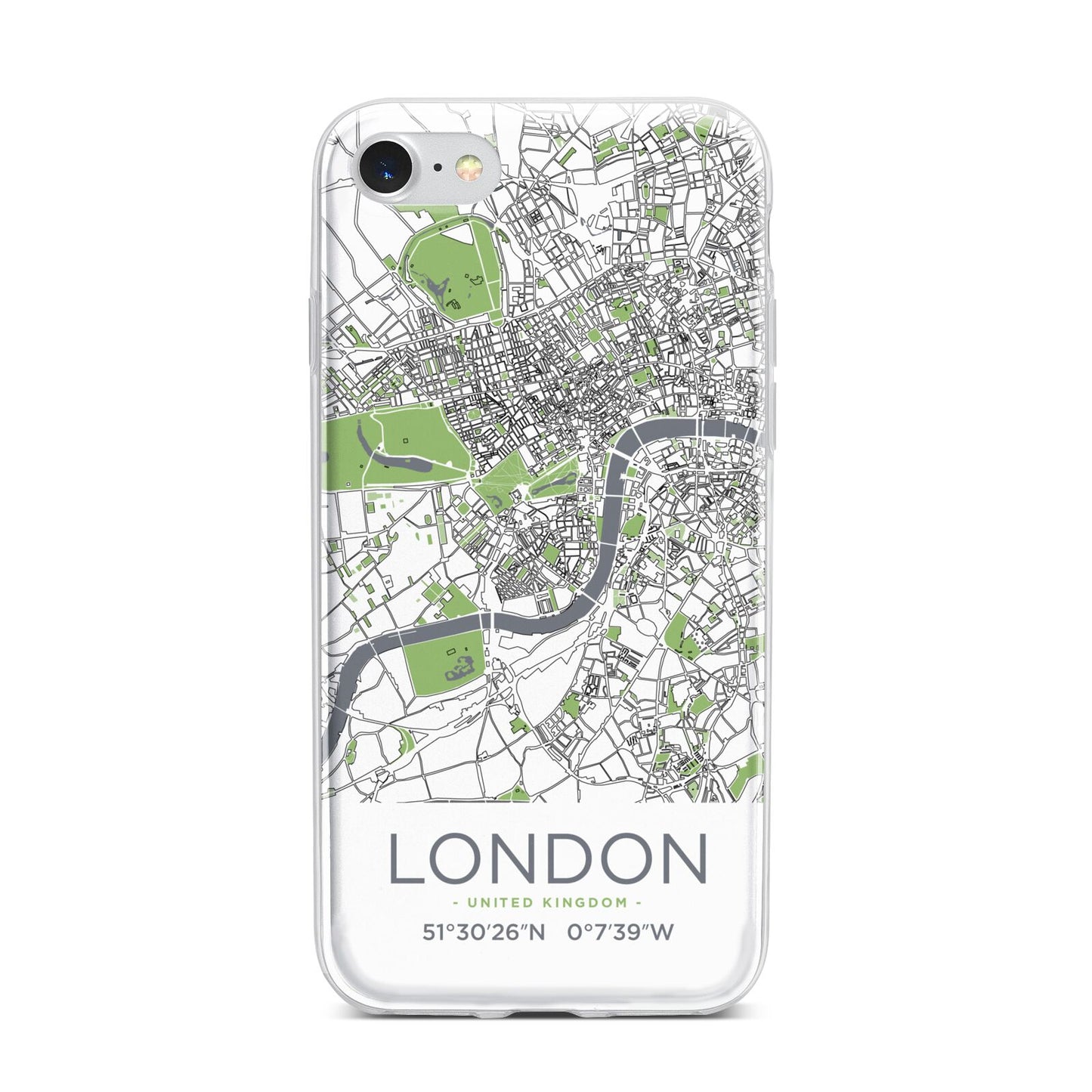 Map of London iPhone 7 Bumper Case on Silver iPhone