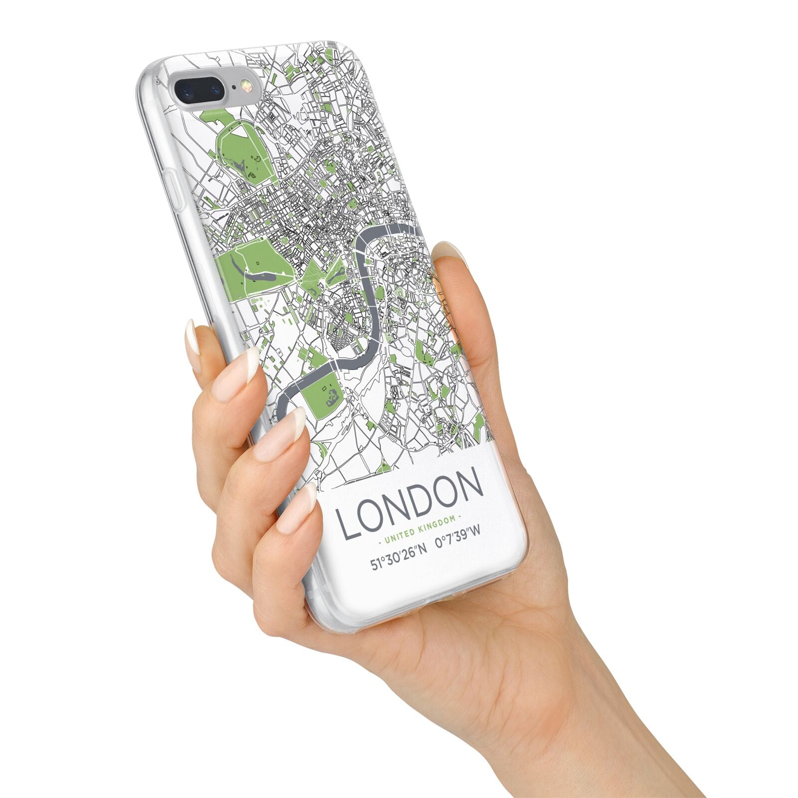 Map of London iPhone 7 Plus Bumper Case on Silver iPhone Alternative Image