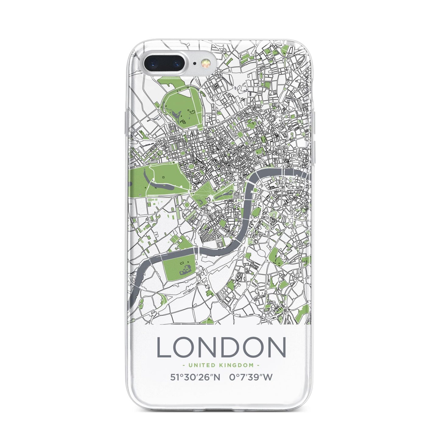 Map of London iPhone 7 Plus Bumper Case on Silver iPhone