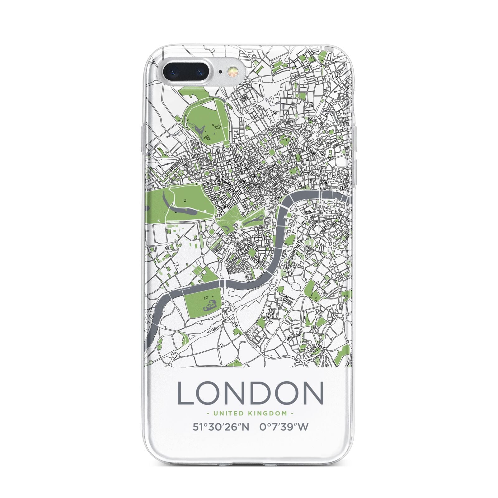 Map of London iPhone 7 Plus Bumper Case on Silver iPhone