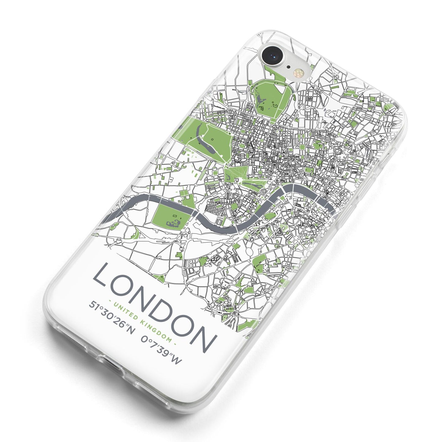 Map of London iPhone 8 Bumper Case on Silver iPhone Alternative Image