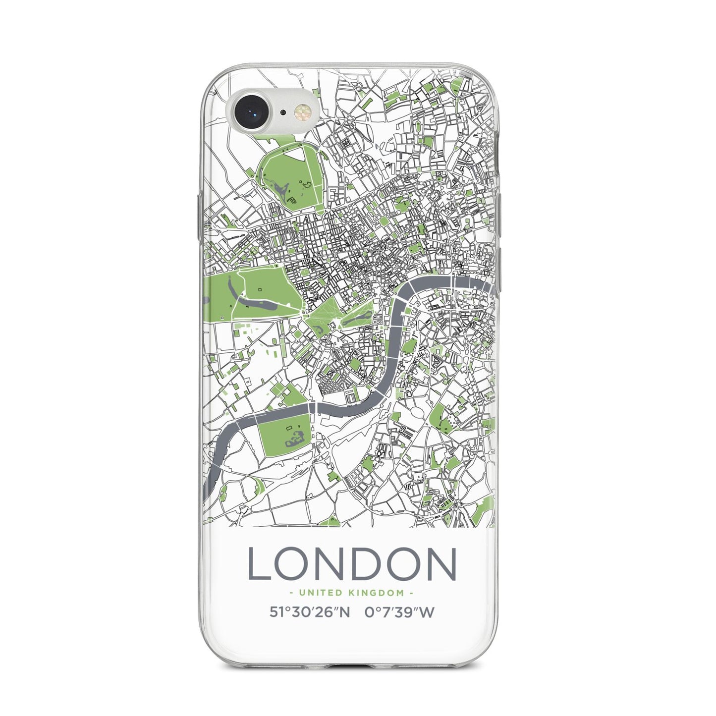 Map of London iPhone 8 Bumper Case on Silver iPhone