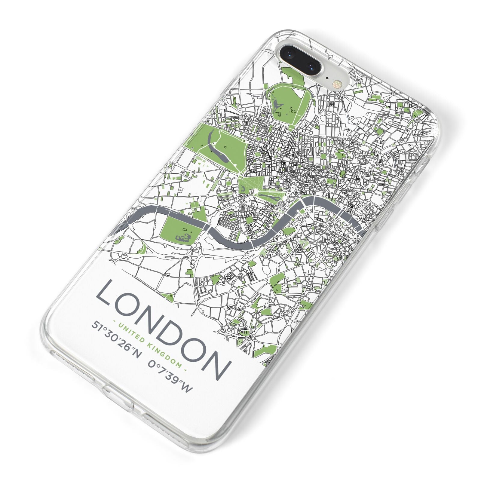 Map of London iPhone 8 Plus Bumper Case on Silver iPhone Alternative Image