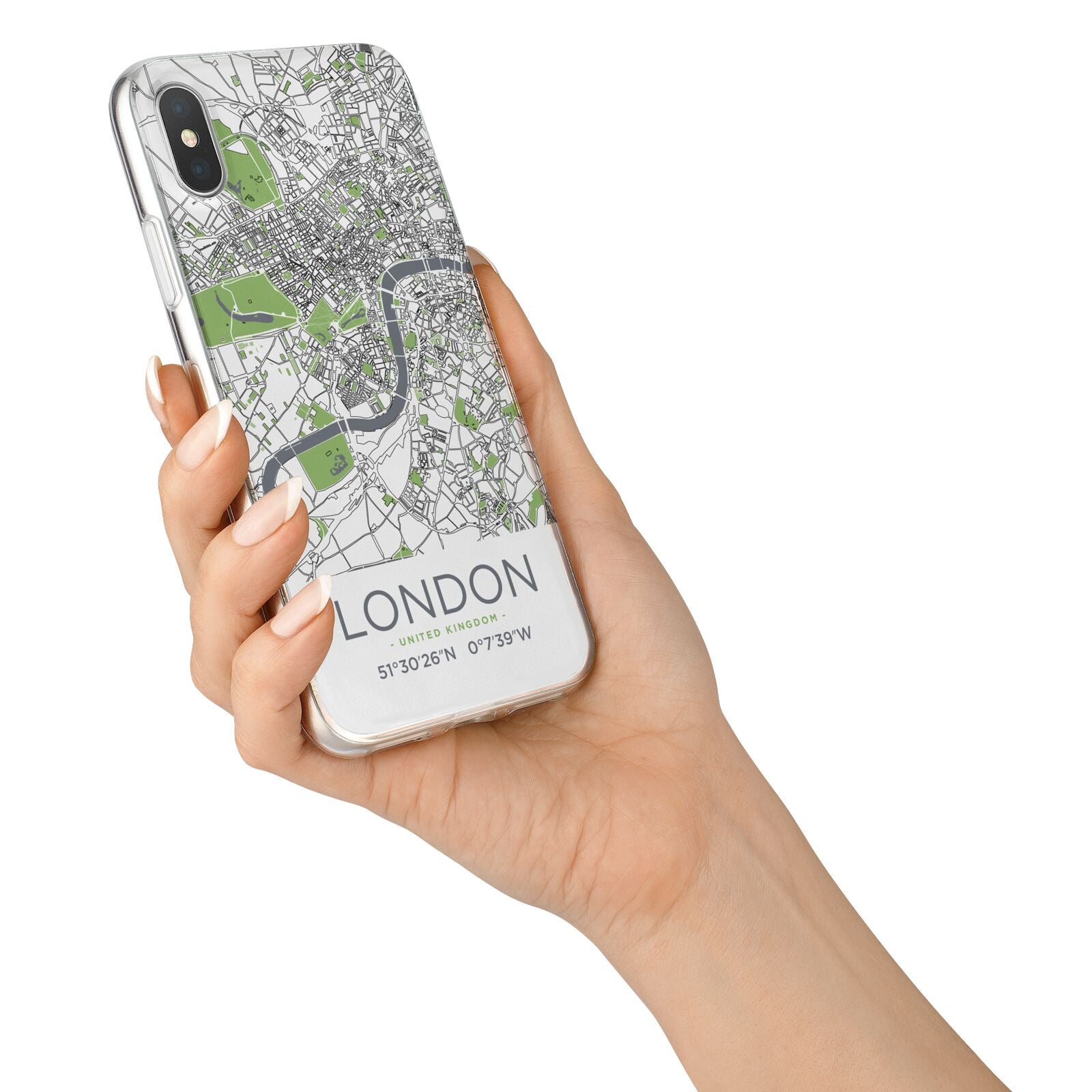 Map of London iPhone X Bumper Case on Silver iPhone Alternative Image 2