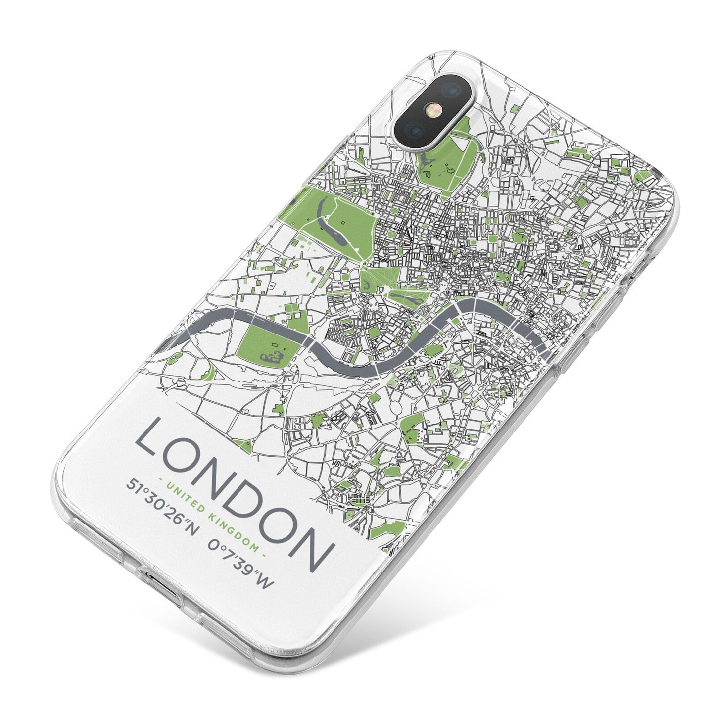 Map of London iPhone X Bumper Case on Silver iPhone