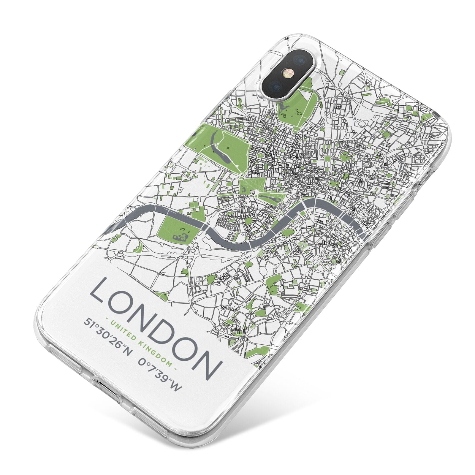 Map of London iPhone X Bumper Case on Silver iPhone