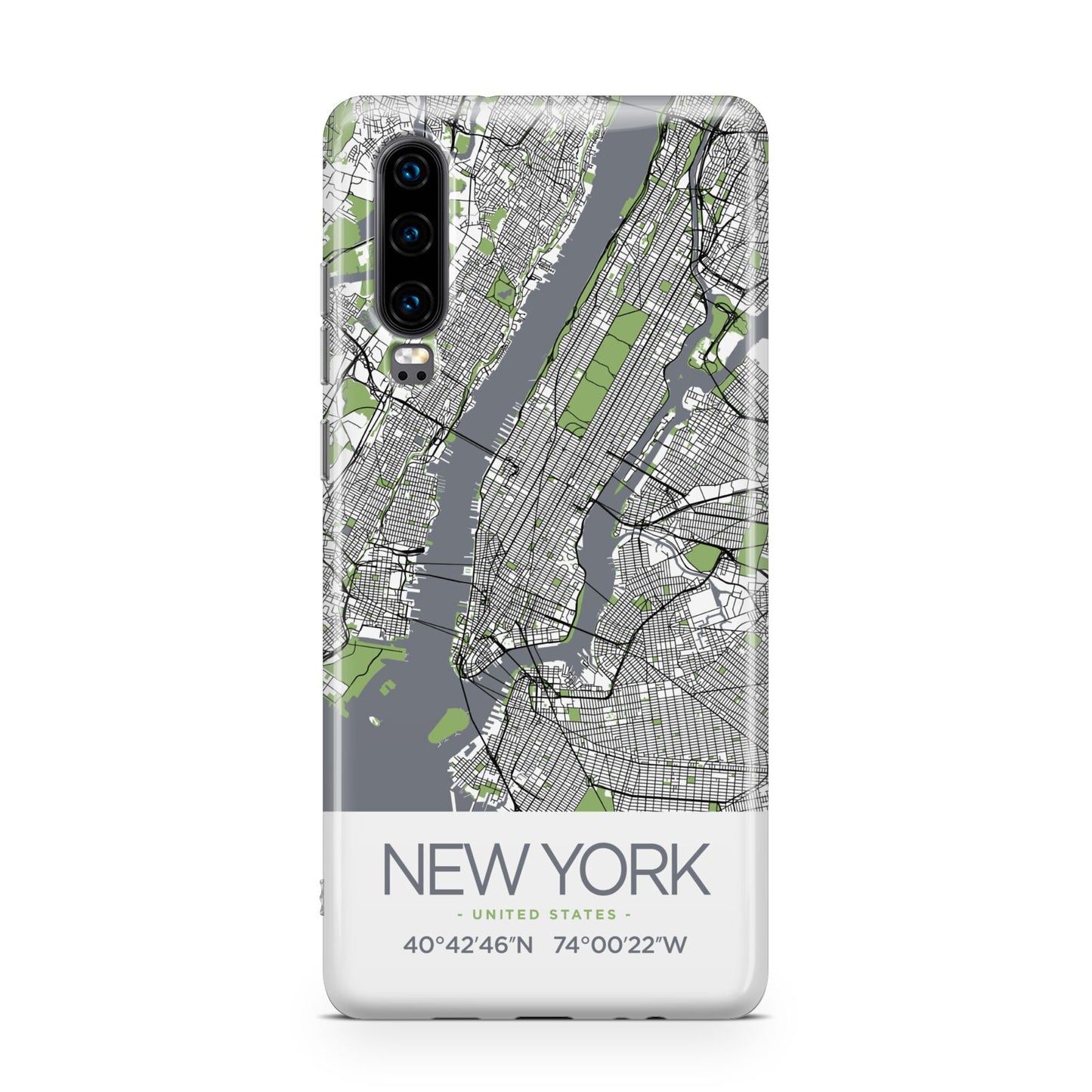 Map of New York Huawei P30 Phone Case