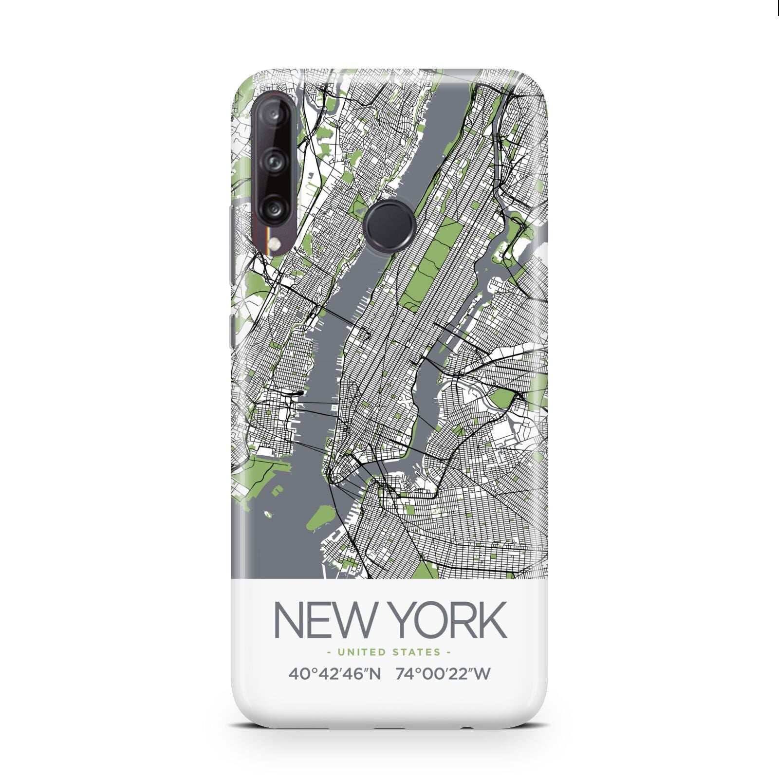 Map of New York Huawei P40 Lite E Phone Case