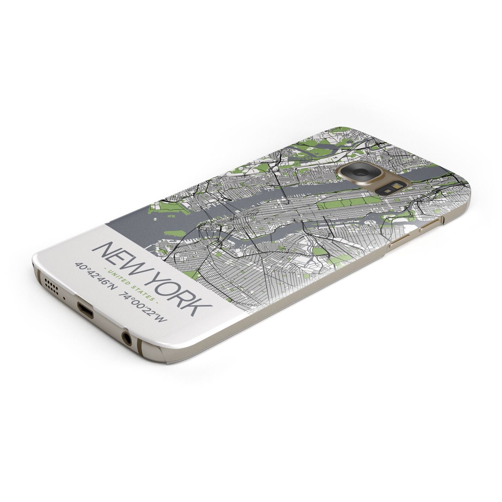 Map of New York Protective Samsung Galaxy Case Angled Image