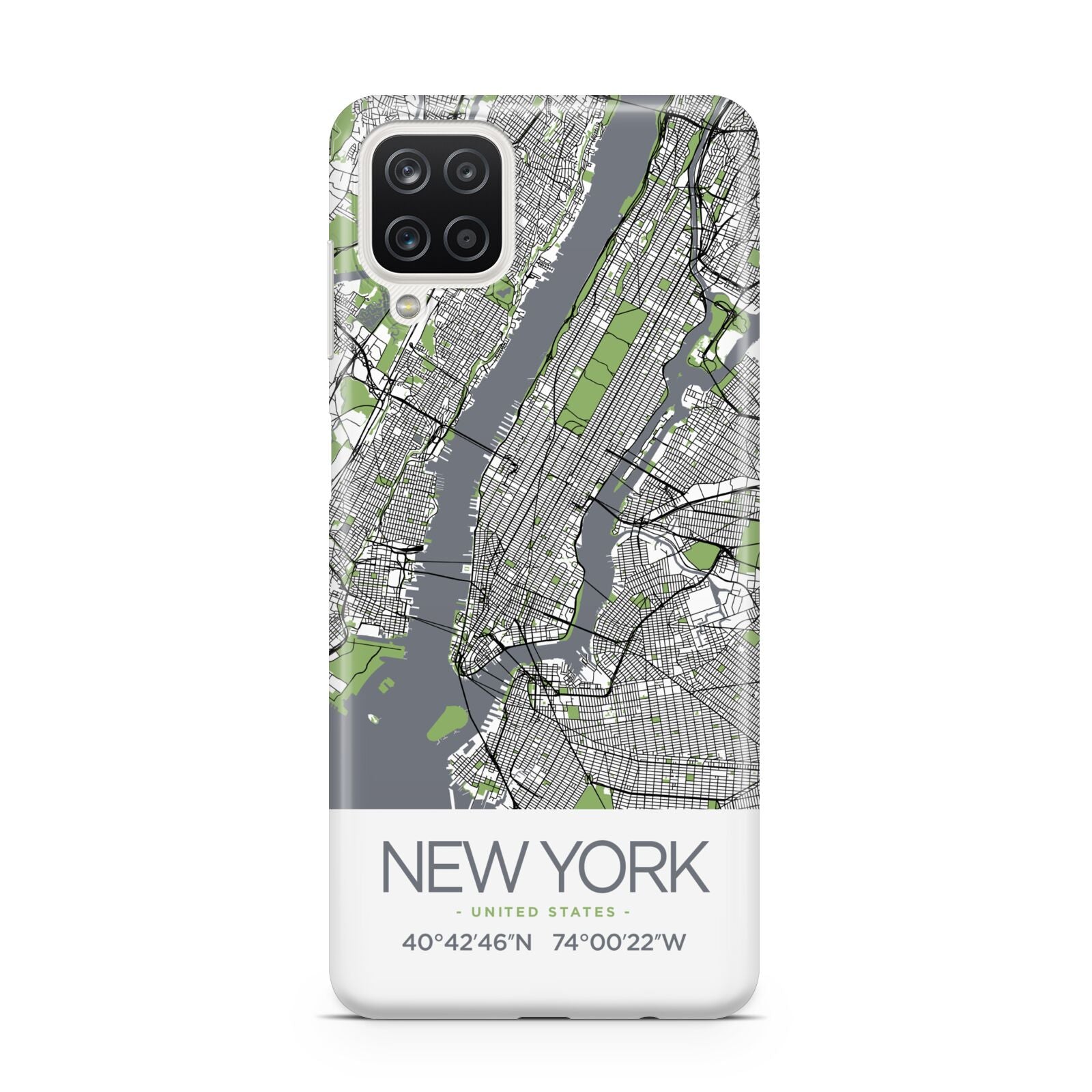 Map of New York Samsung A12 Case