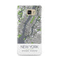 Map of New York Samsung Galaxy A9 2016 Case on gold phone