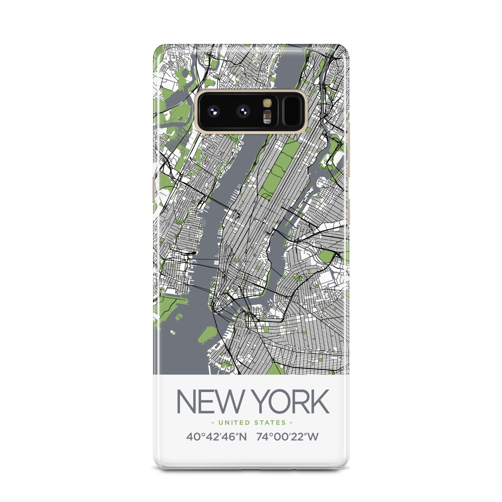 Map of New York Samsung Galaxy Note 8 Case