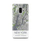 Map of New York Samsung Galaxy S9 Plus Case on Silver phone