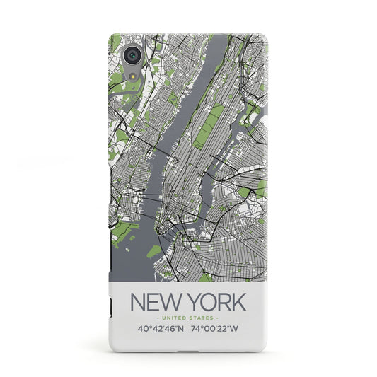 Map of New York Sony Xperia Case