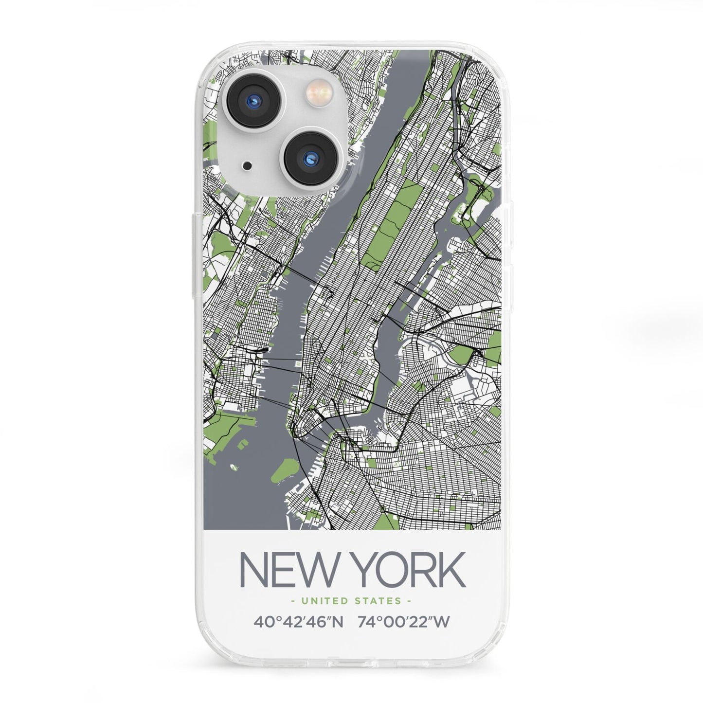 Map of New York iPhone 13 Mini Clear Bumper Case