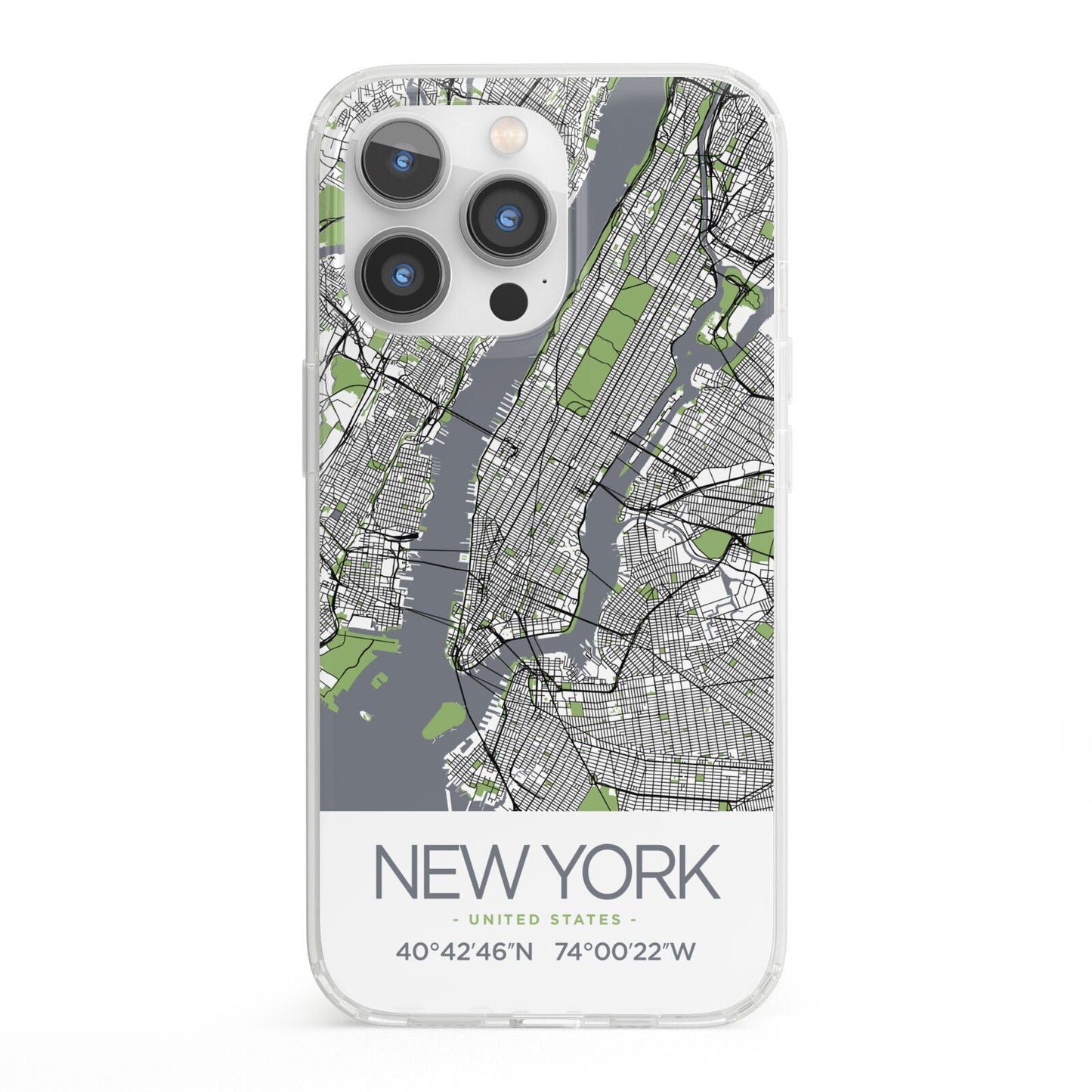 Map of New York iPhone 13 Pro Clear Bumper Case