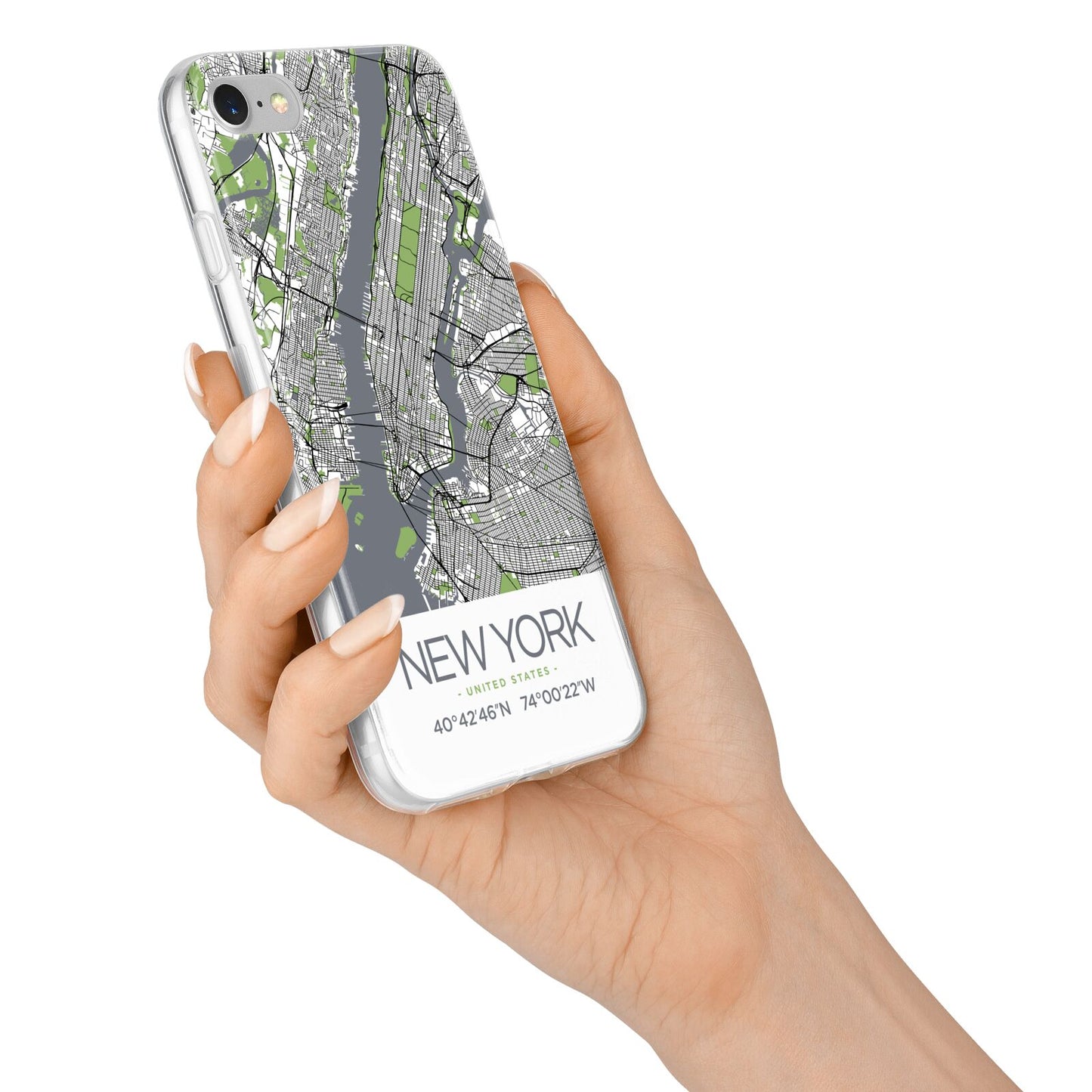 Map of New York iPhone 7 Bumper Case on Silver iPhone Alternative Image