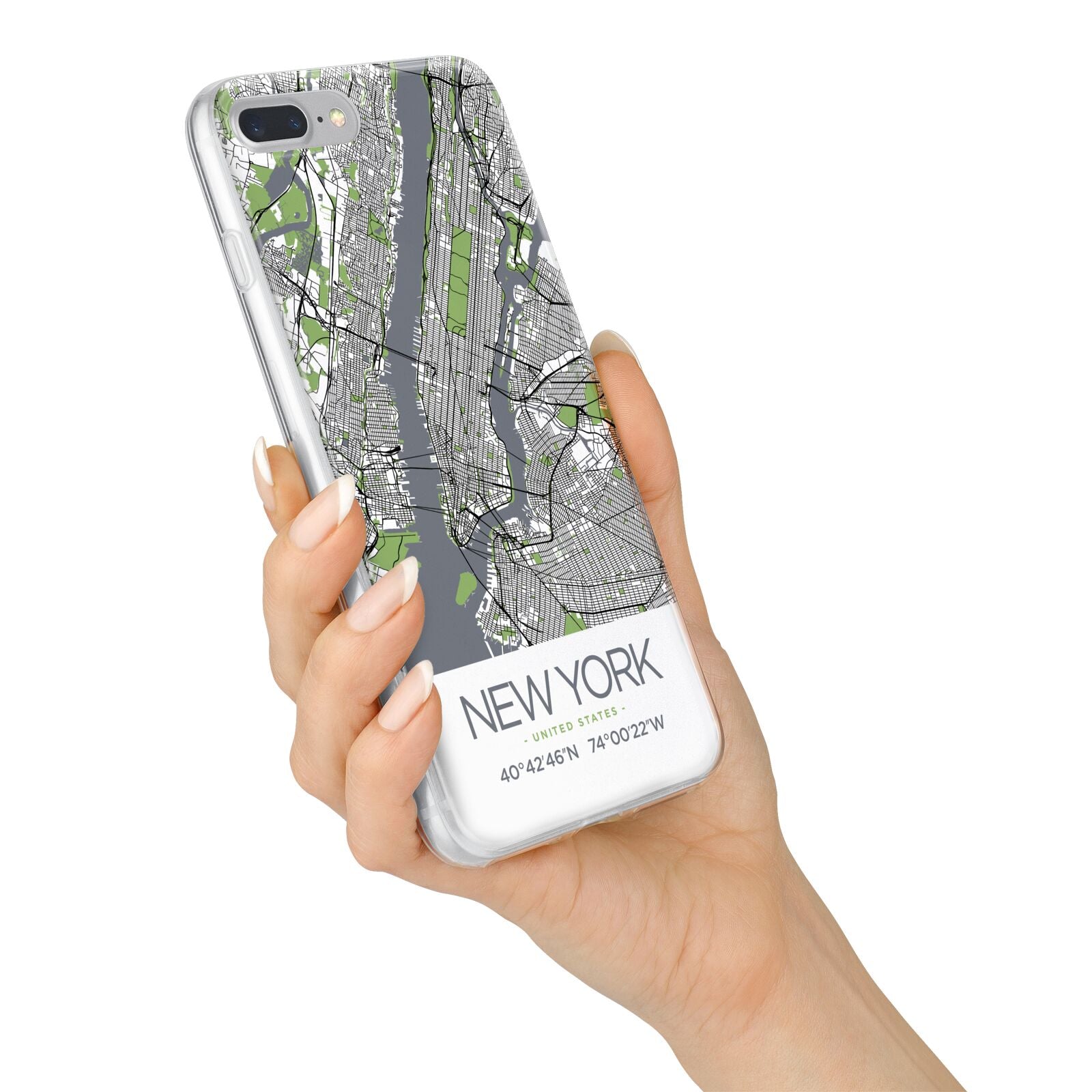 Map of New York iPhone 7 Plus Bumper Case on Silver iPhone Alternative Image