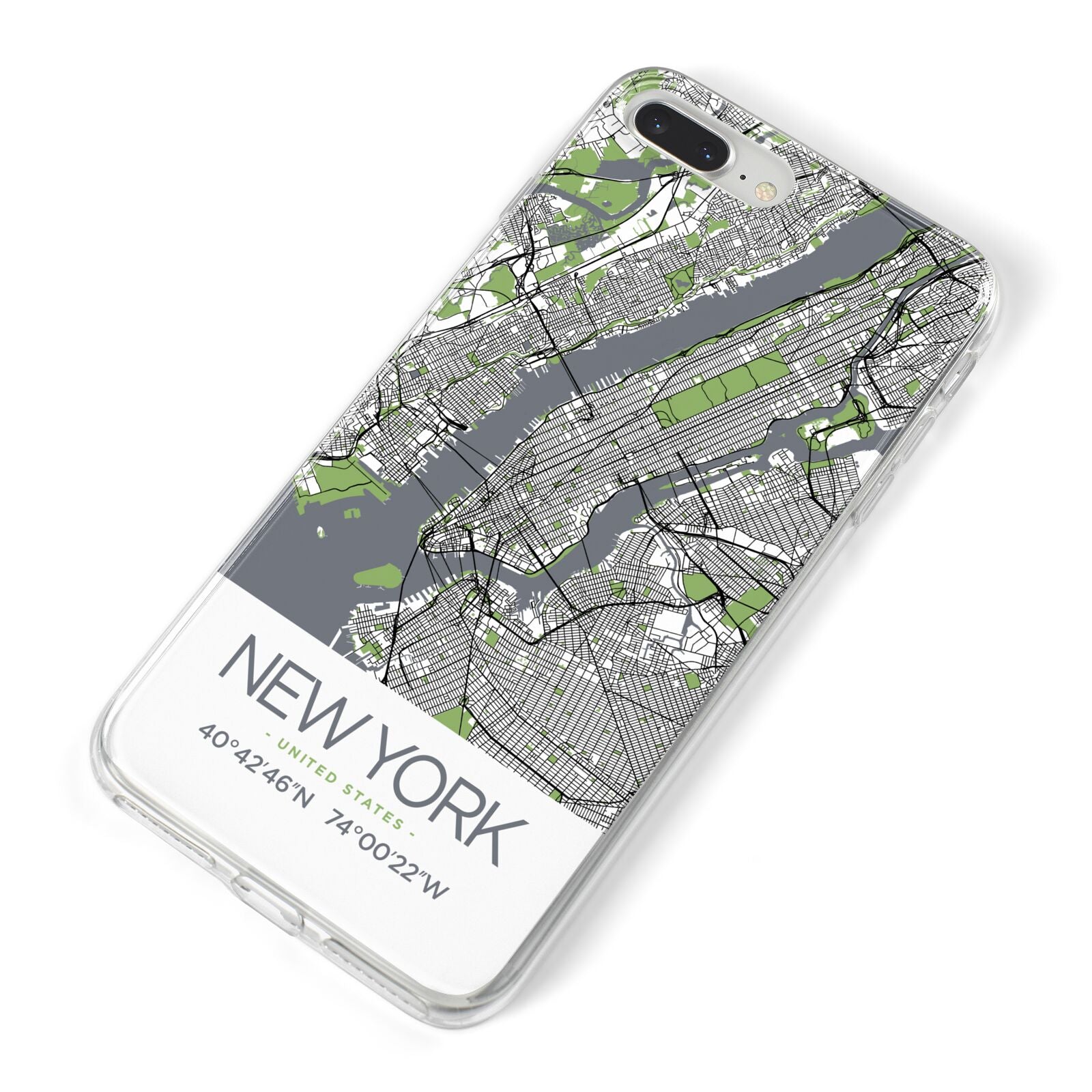 Map of New York iPhone 8 Plus Bumper Case on Silver iPhone Alternative Image