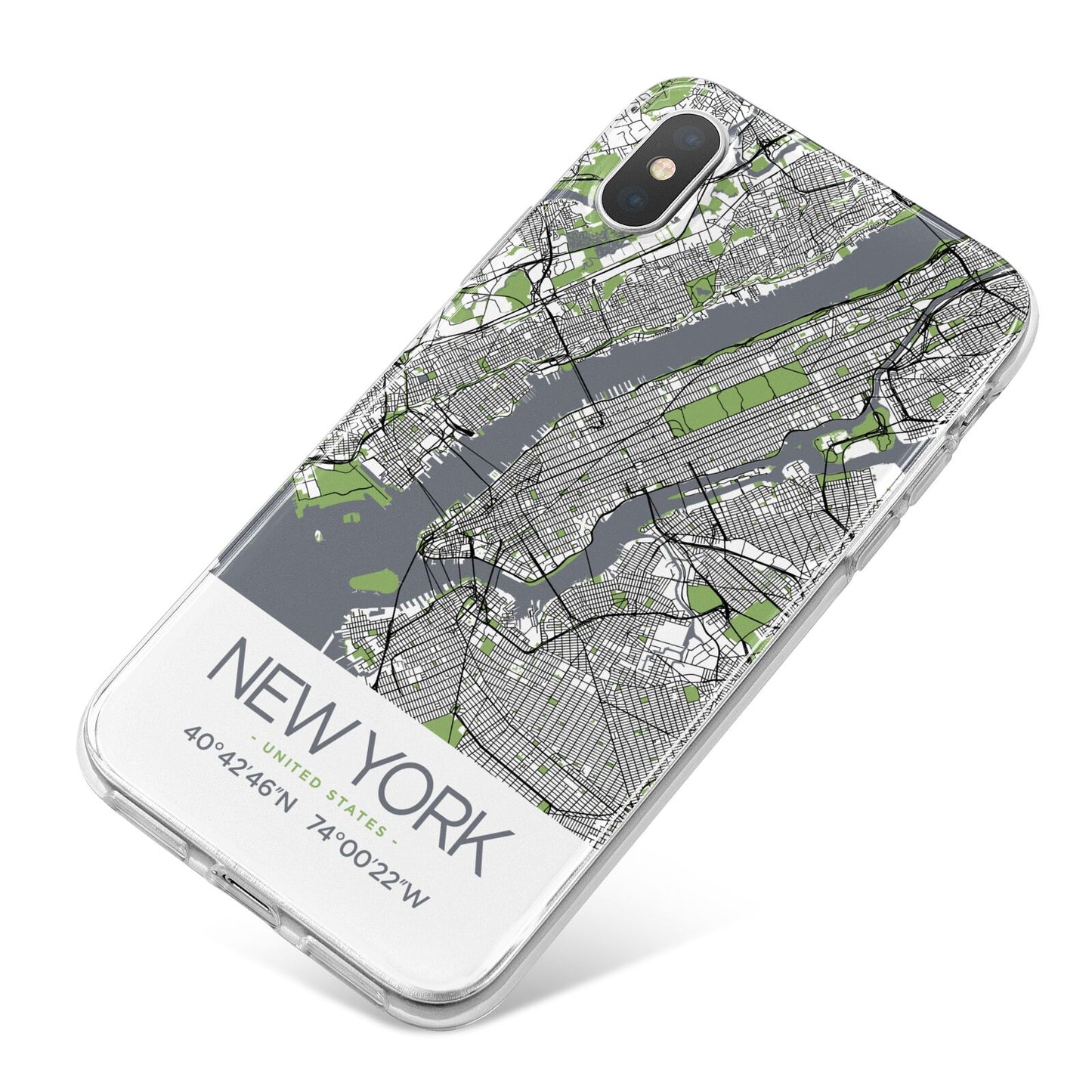 Map of New York iPhone X Bumper Case on Silver iPhone