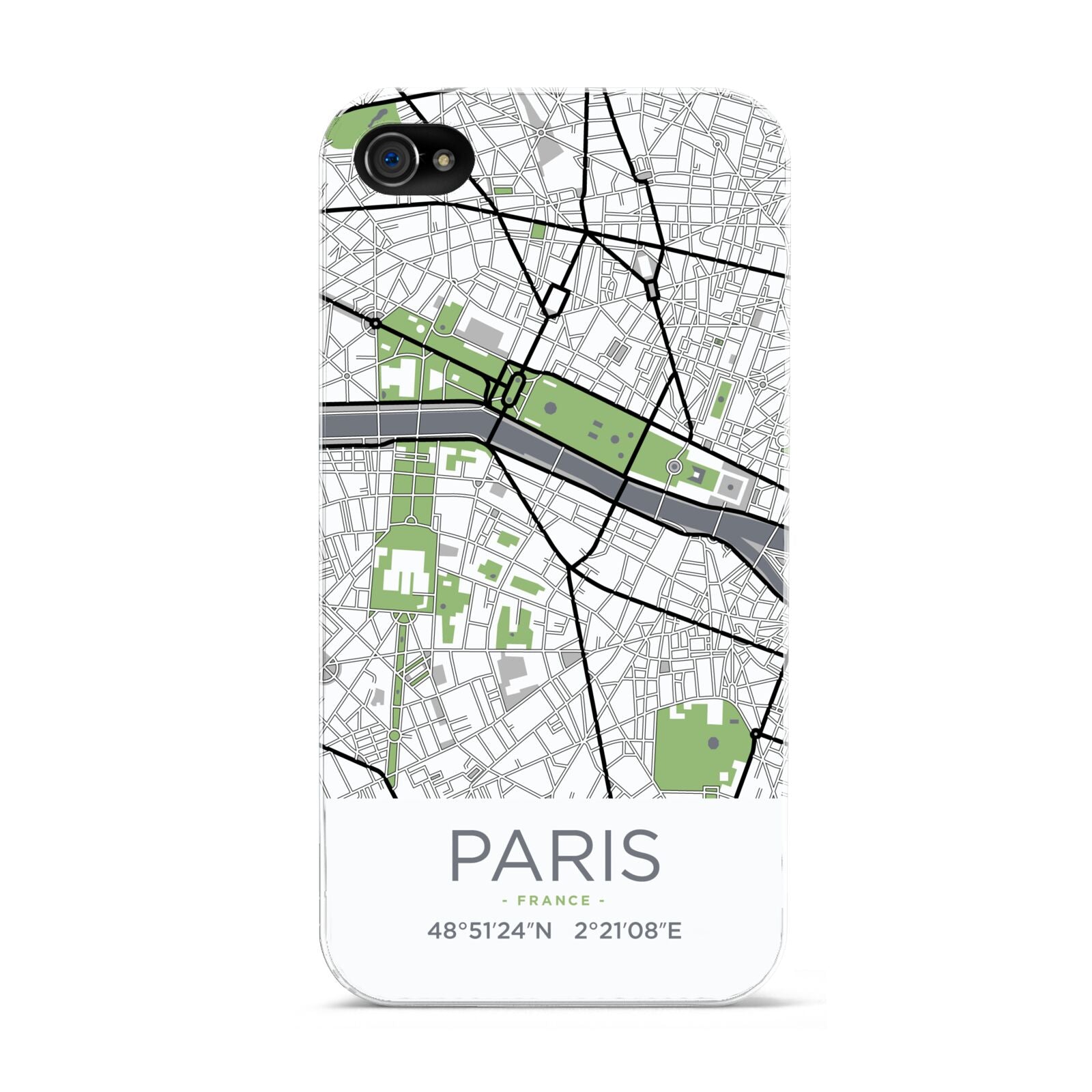 Map of Paris Apple iPhone 4s Case