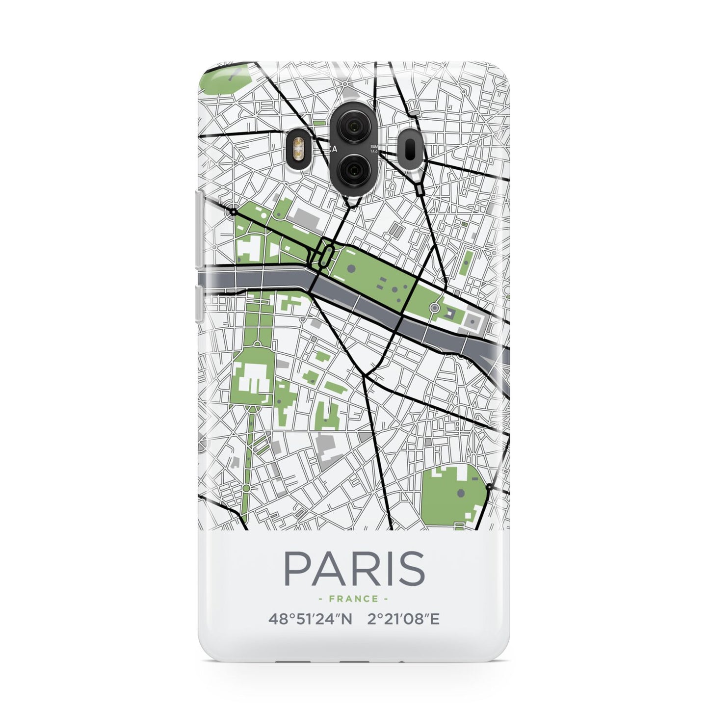 Map of Paris Huawei Mate 10 Protective Phone Case