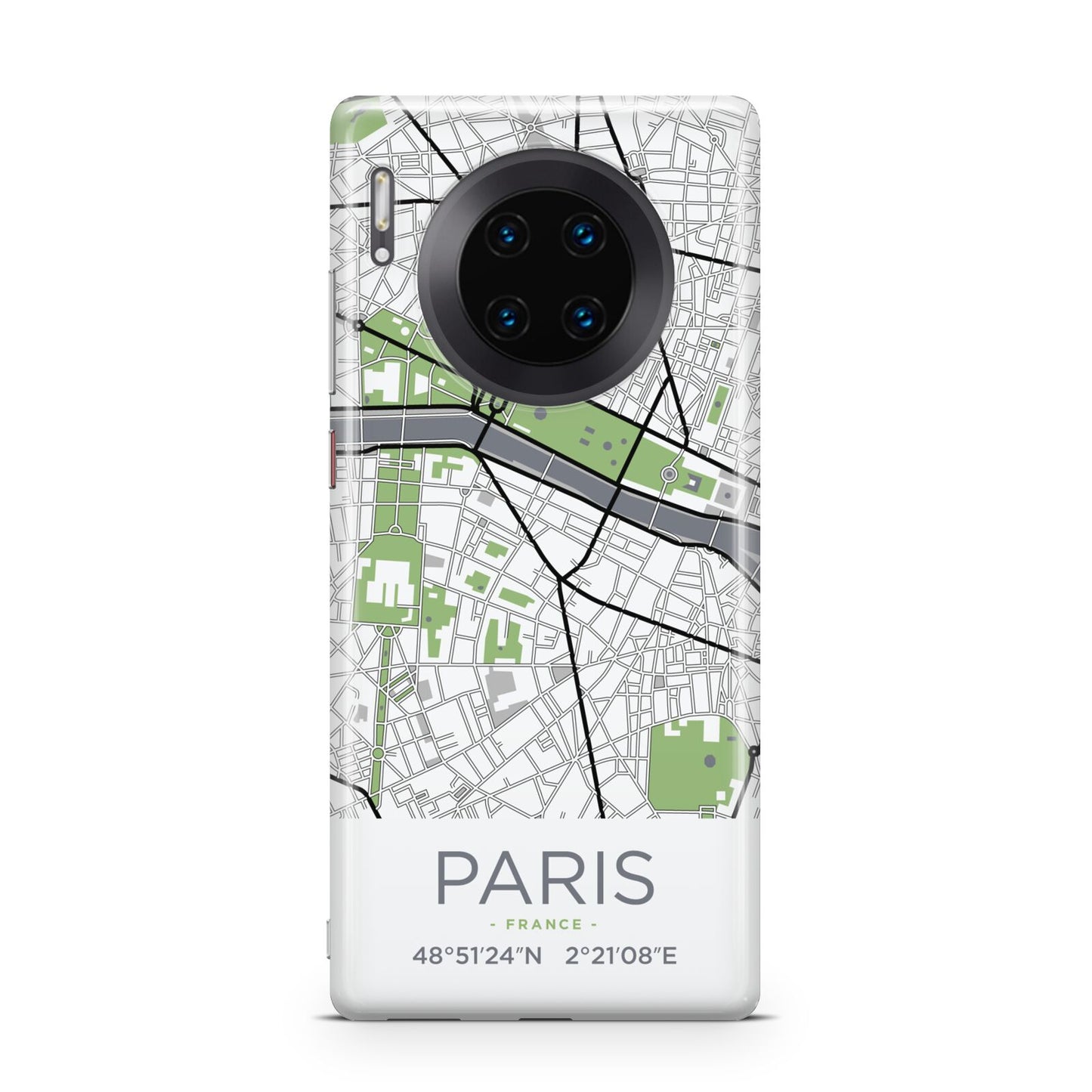 Map of Paris Huawei Mate 30 Pro Phone Case