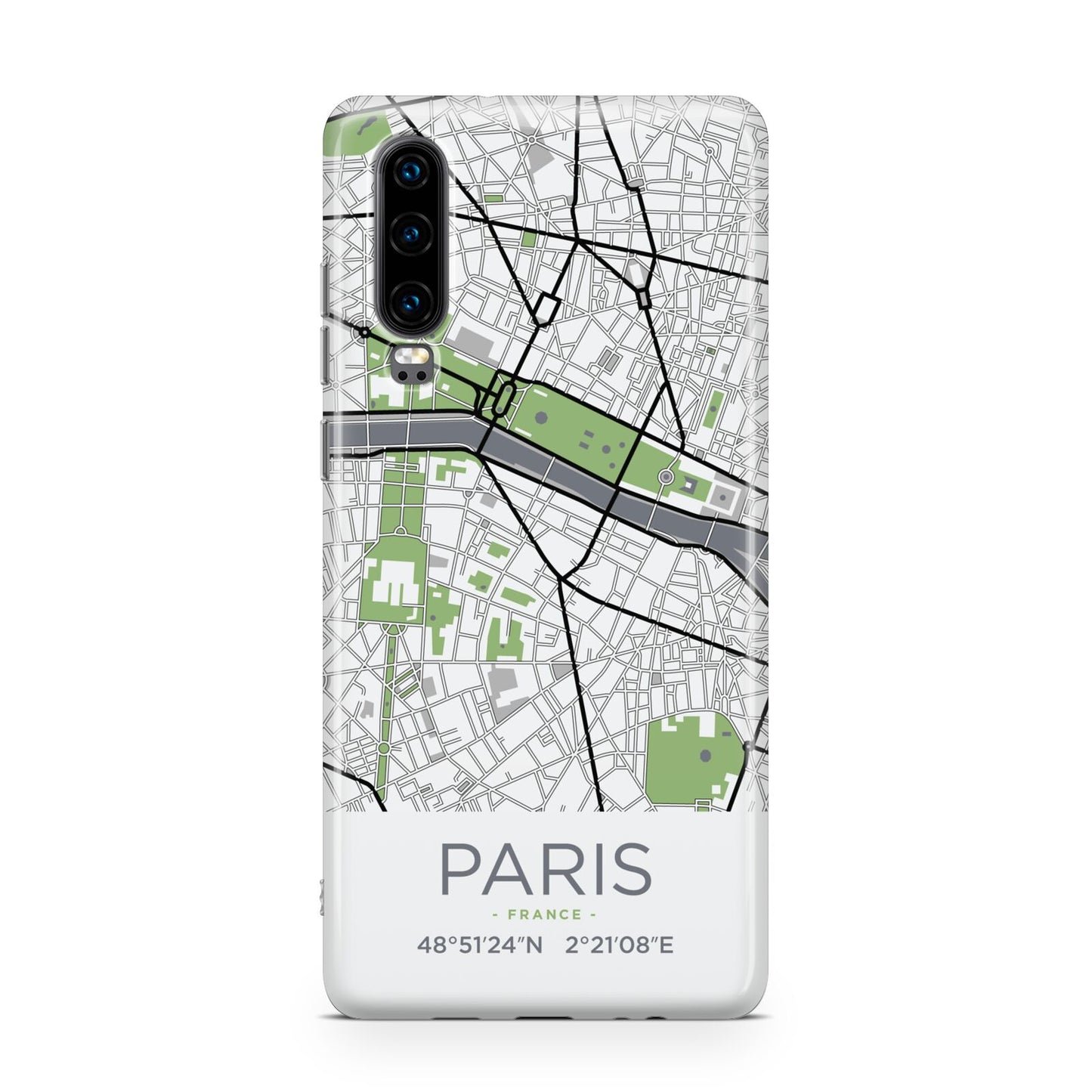 Map of Paris Huawei P30 Phone Case