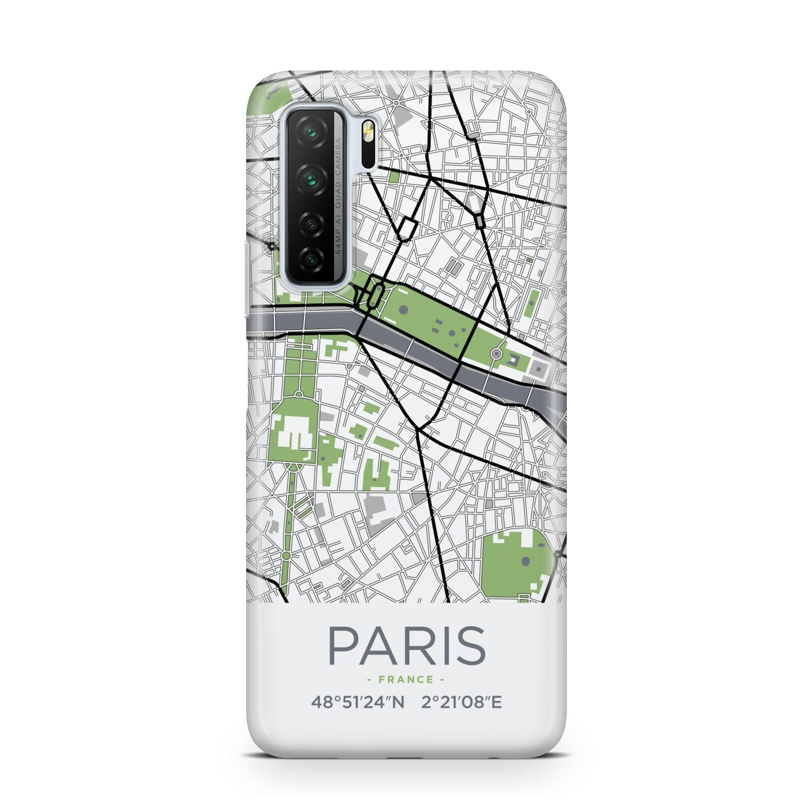 Map of Paris Huawei P40 Lite 5G Phone Case