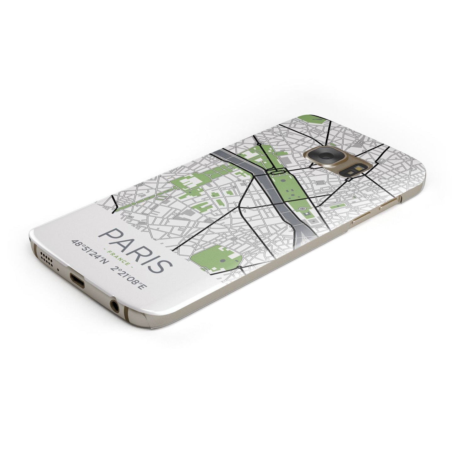 Map of Paris Protective Samsung Galaxy Case Angled Image