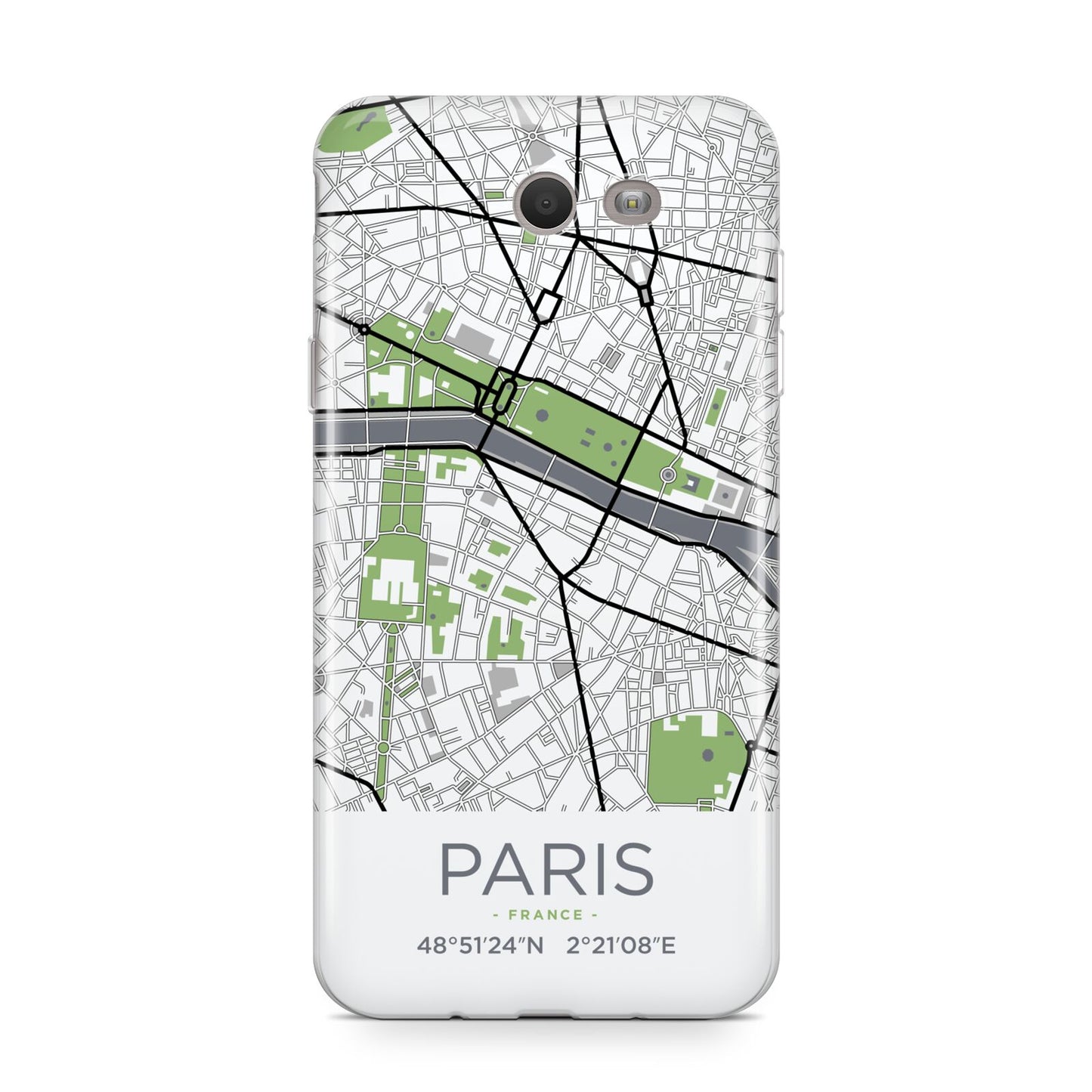 Map of Paris Samsung Galaxy J7 2017 Case