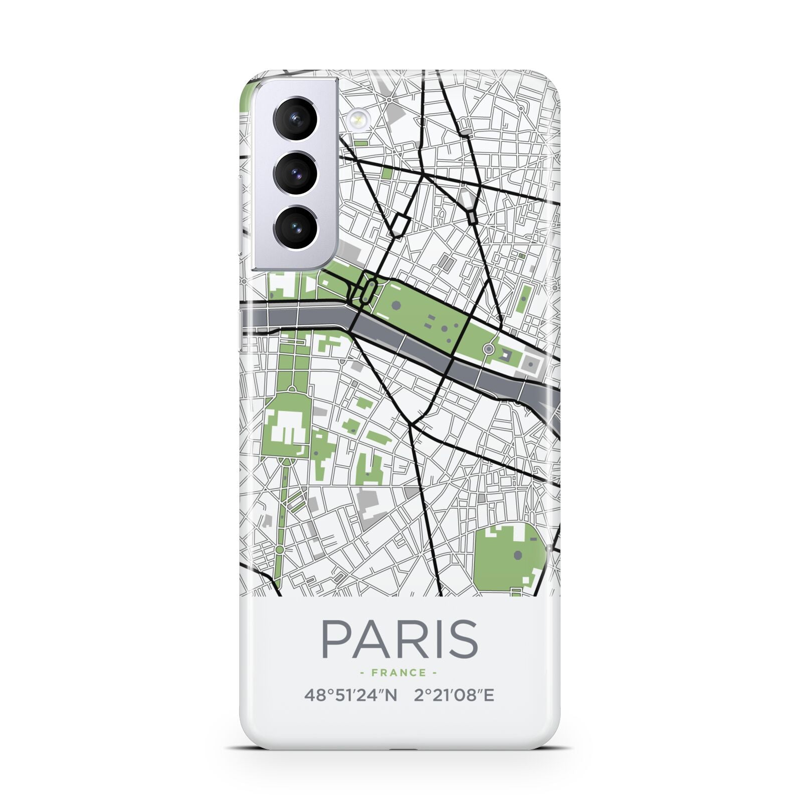 Map of Paris Samsung S21 Plus Phone Case