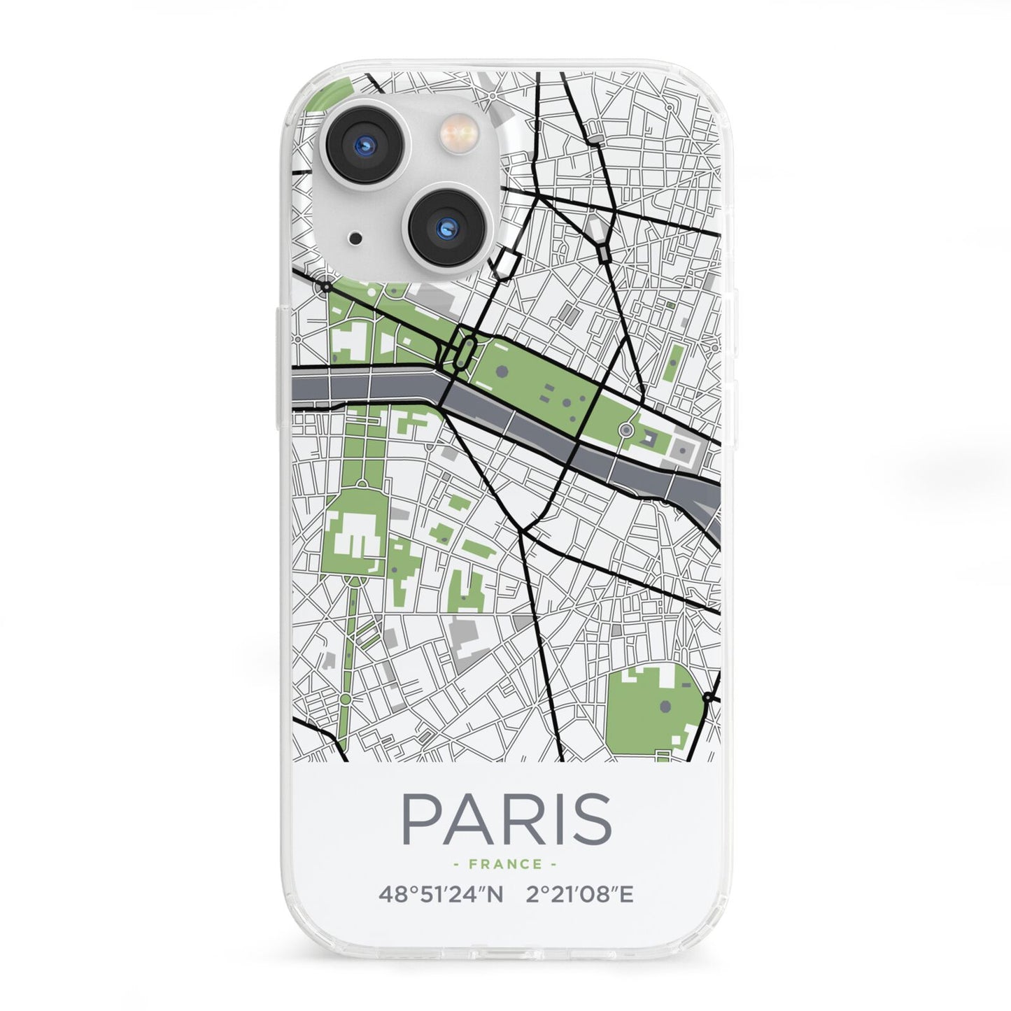 Map of Paris iPhone 13 Mini Clear Bumper Case