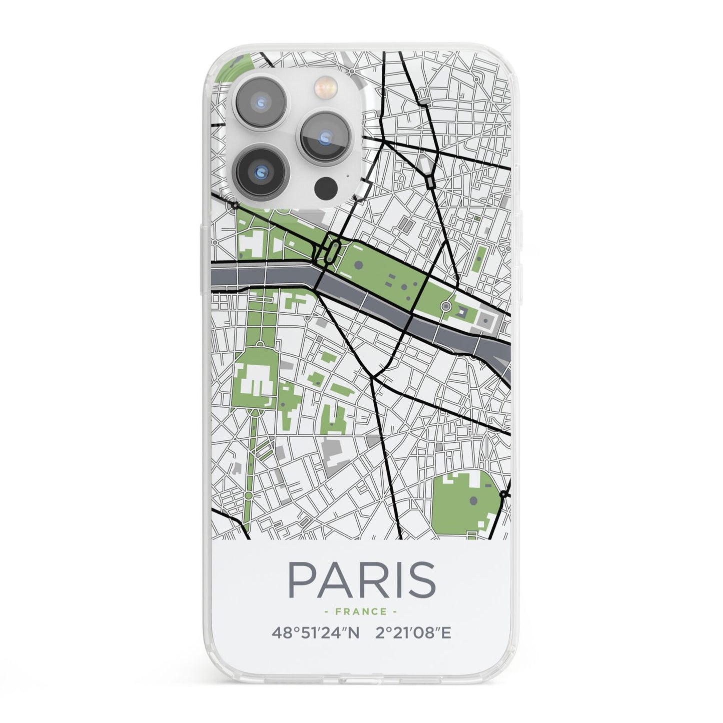 Map of Paris iPhone 13 Pro Max Clear Bumper Case