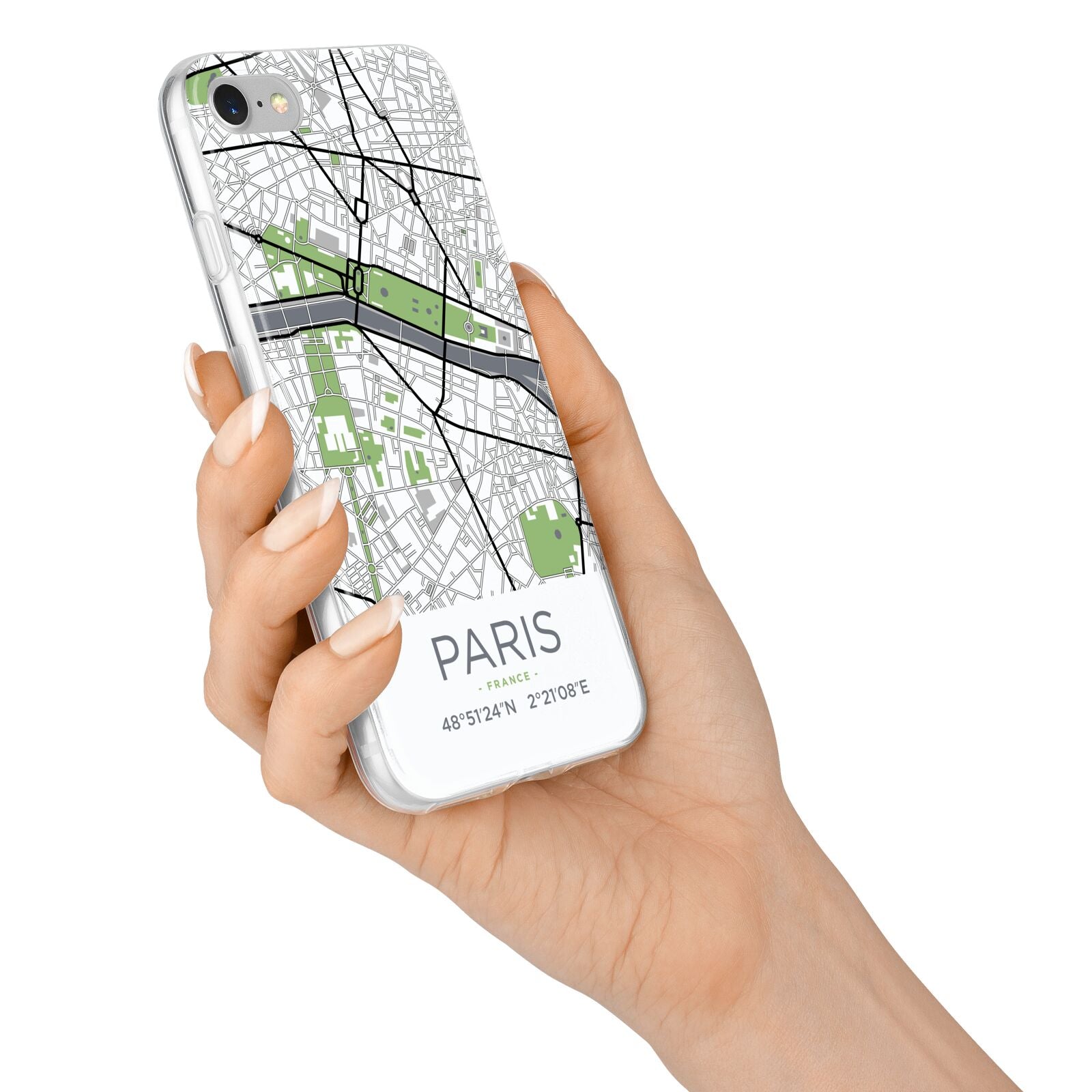 Map of Paris iPhone 7 Bumper Case on Silver iPhone Alternative Image