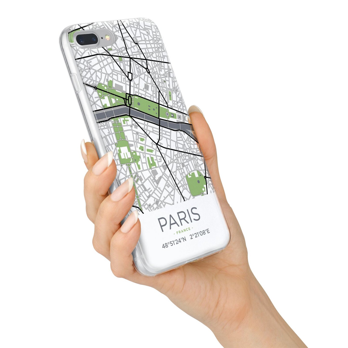 Map of Paris iPhone 7 Plus Bumper Case on Silver iPhone Alternative Image