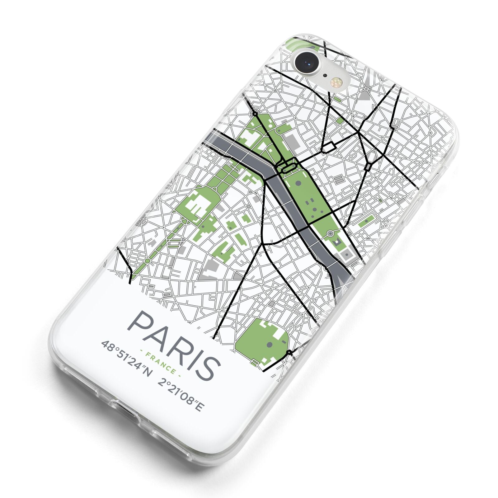 Map of Paris iPhone 8 Bumper Case on Silver iPhone Alternative Image