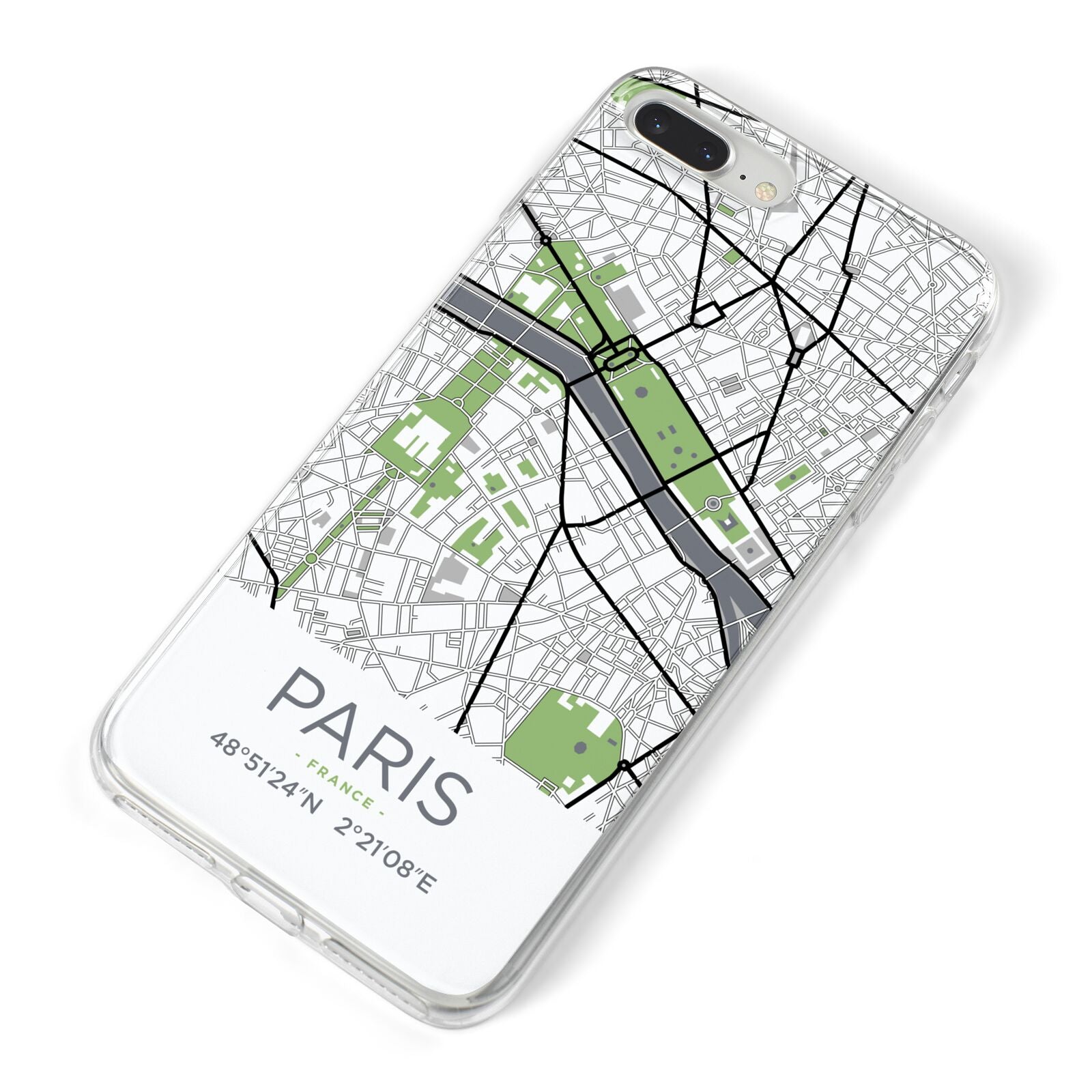 Map of Paris iPhone 8 Plus Bumper Case on Silver iPhone Alternative Image