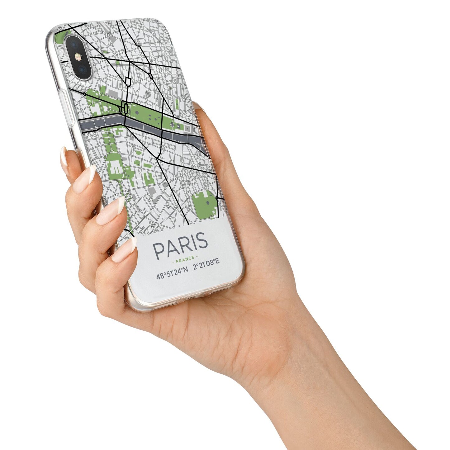 Map of Paris iPhone X Bumper Case on Silver iPhone Alternative Image 2